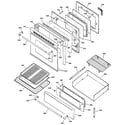 GE JGBP90MEH1BC door & drawer parts diagram