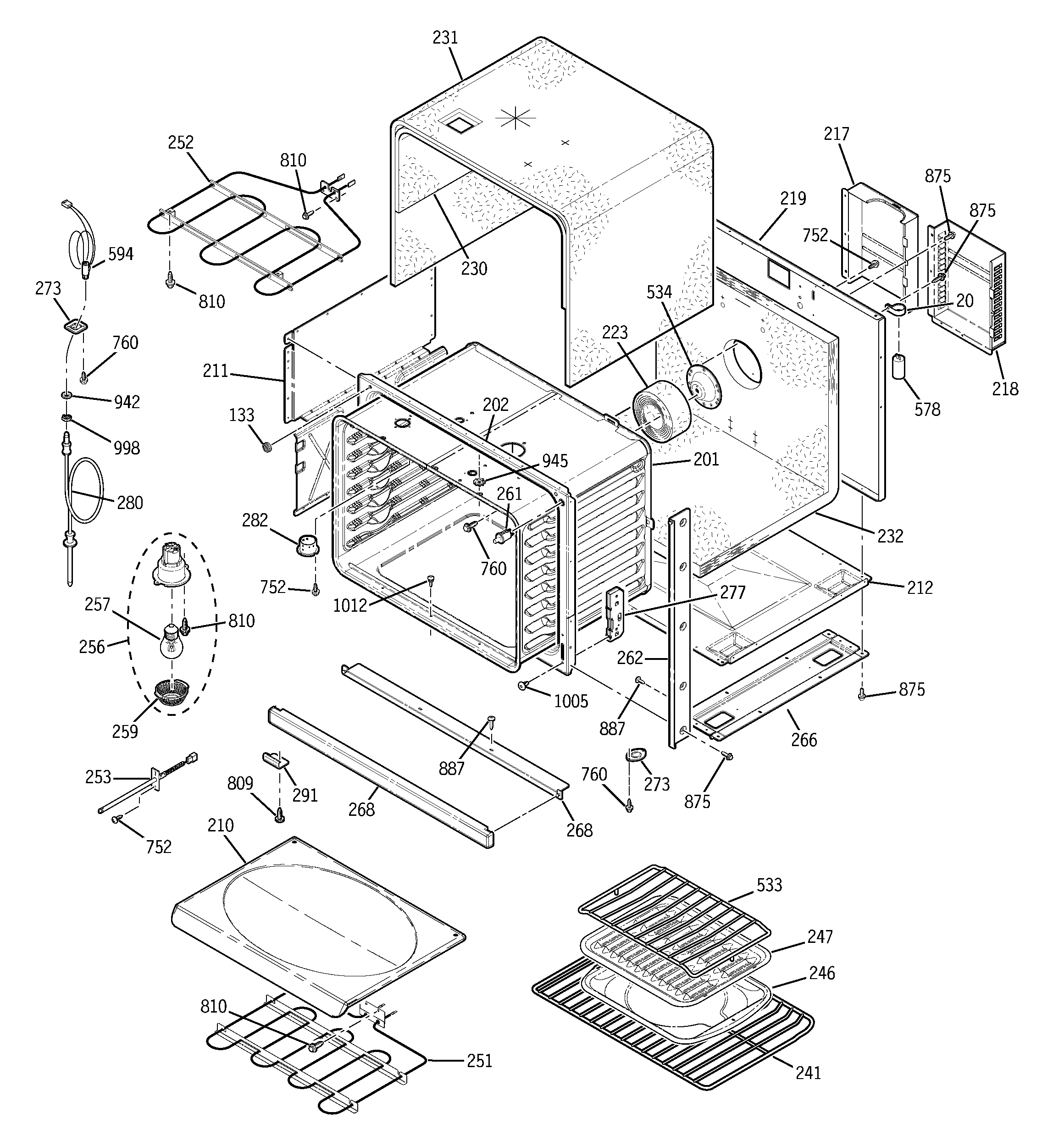 GE JT912CF2CC body parts diagram