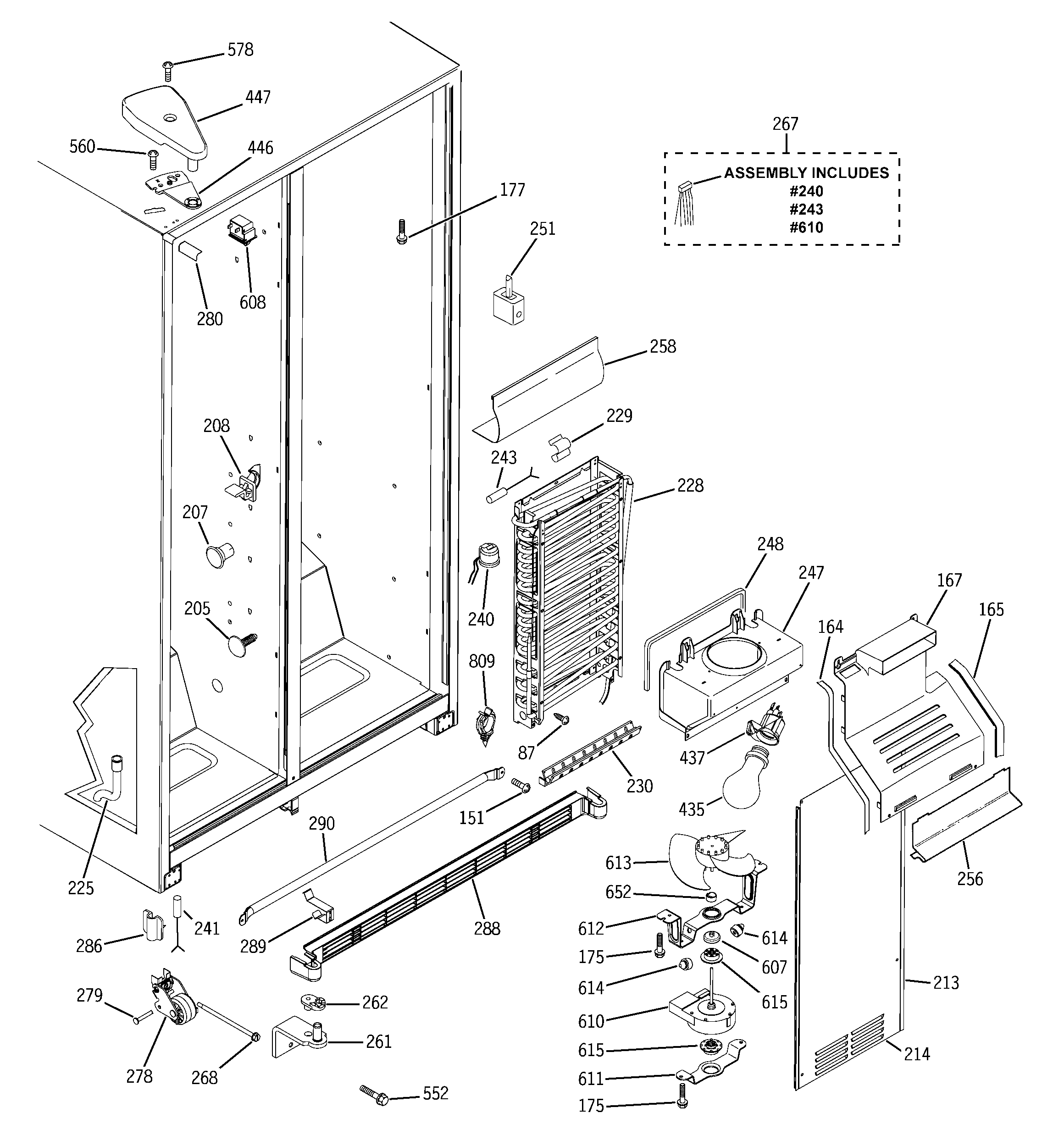 GE GSH22JFPCCC freezer section diagram