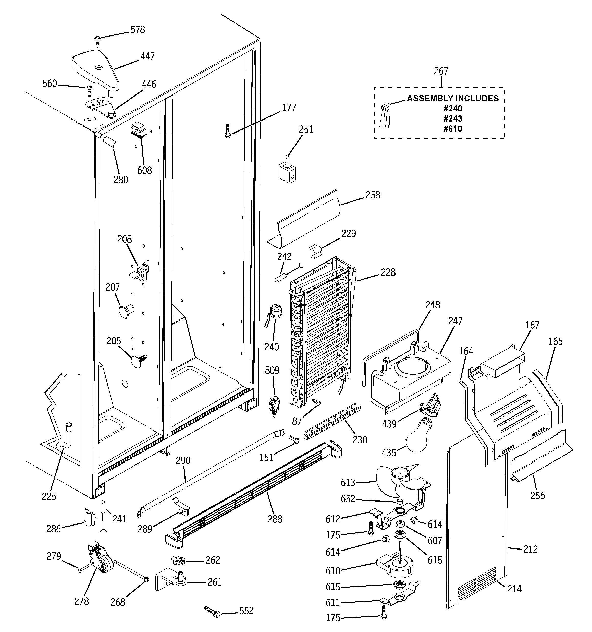 GE GSS22SGPCBS freezer section diagram