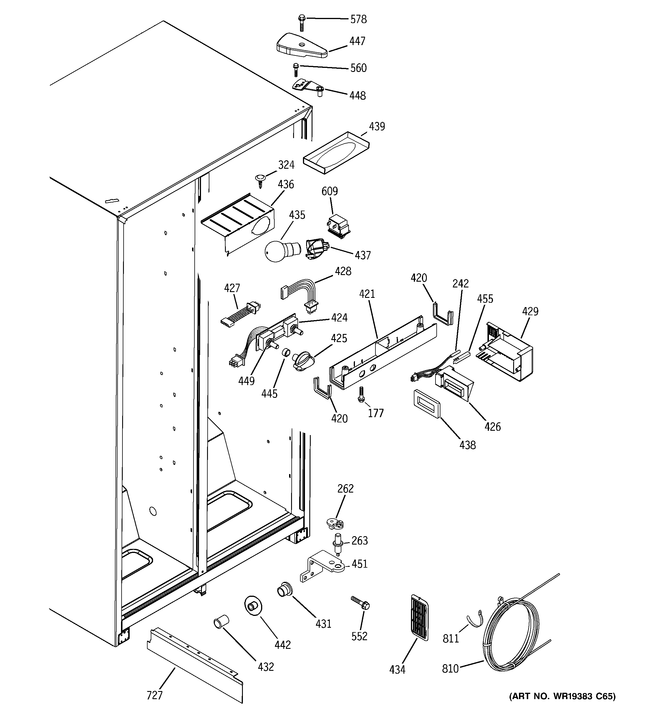 GE GSG20IEPCFWW fresh food section diagram