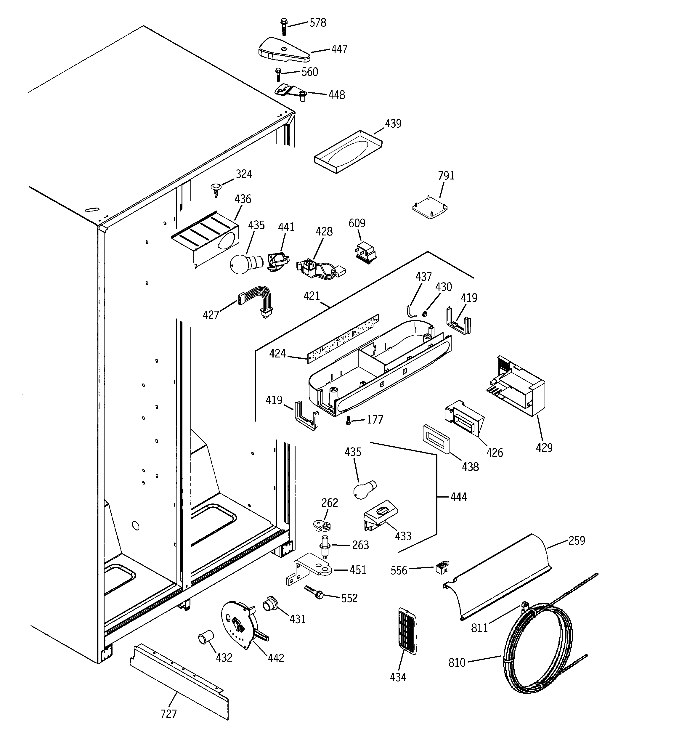 GE PSG22SIPCFSS fresh food section diagram