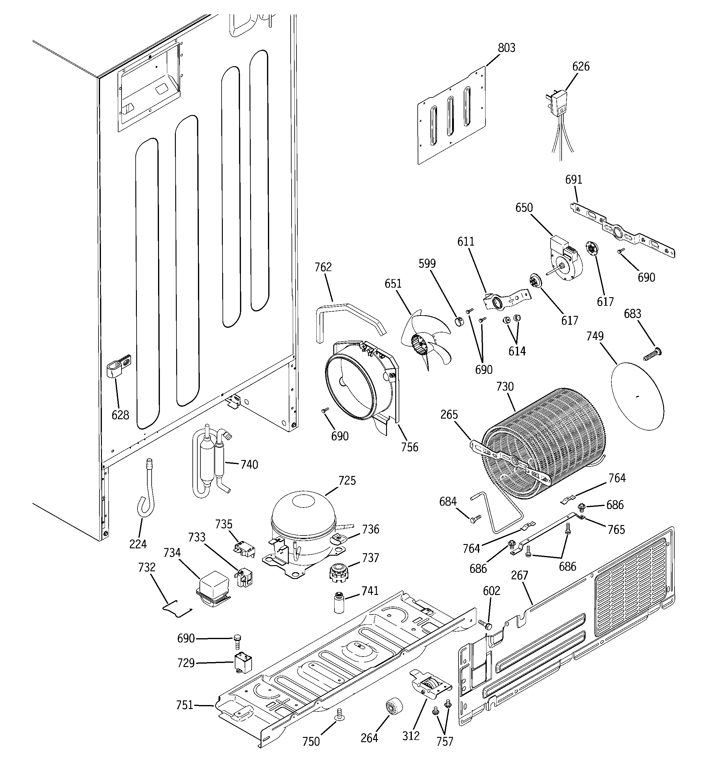 GE ETS22XBPARWW unit parts diagram