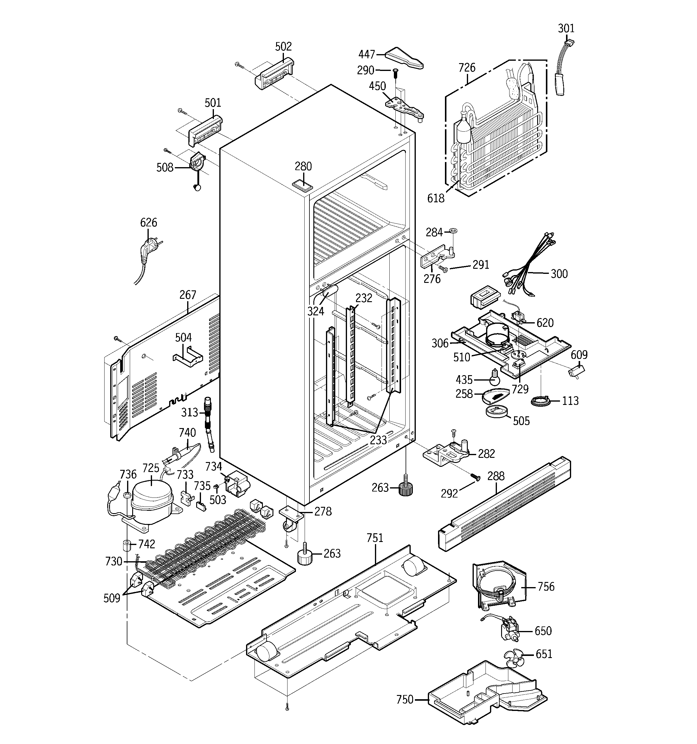 GE GTS20ICNBCC cabinet diagram