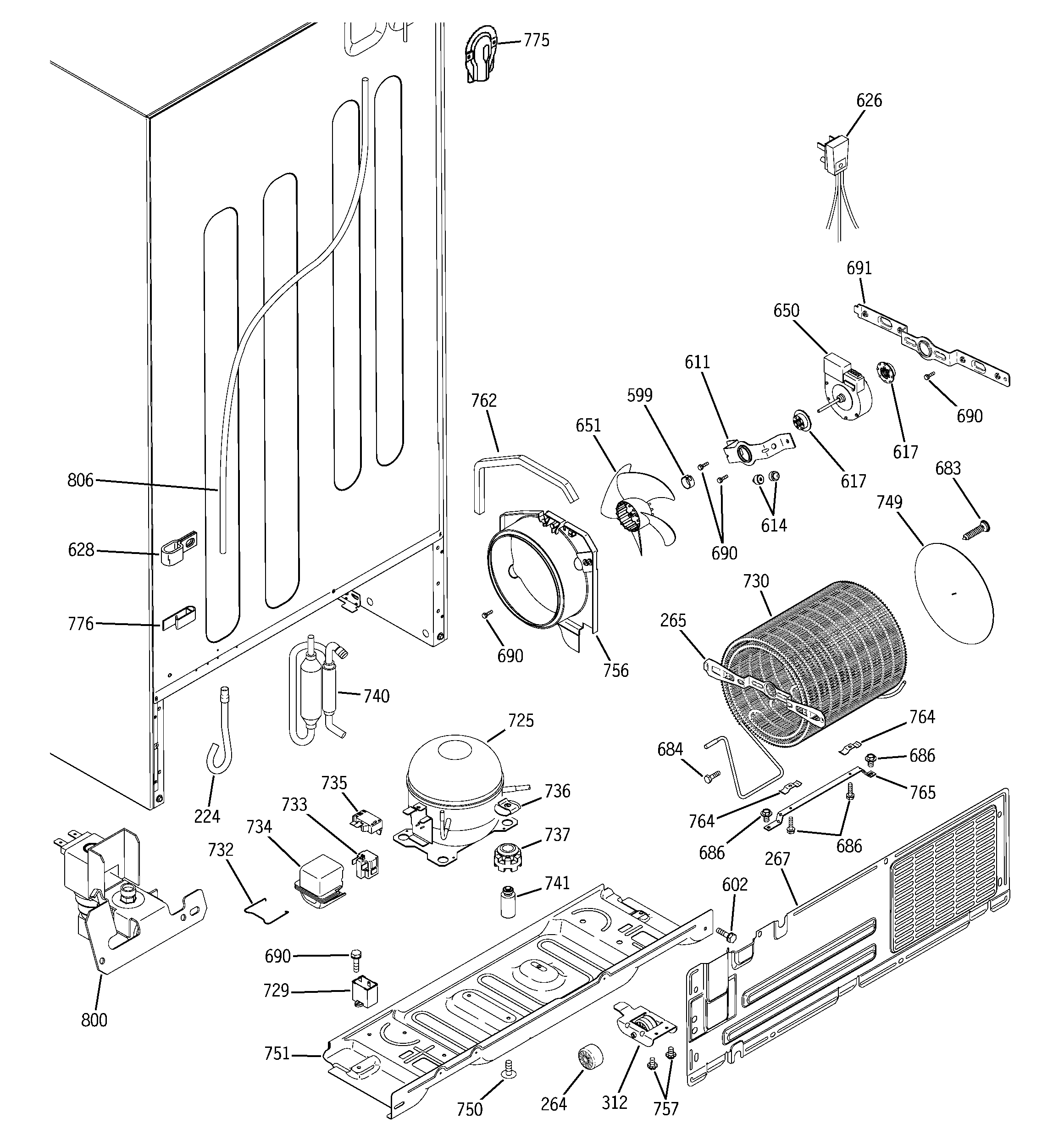 GE GTS22KHPARBB unit parts diagram