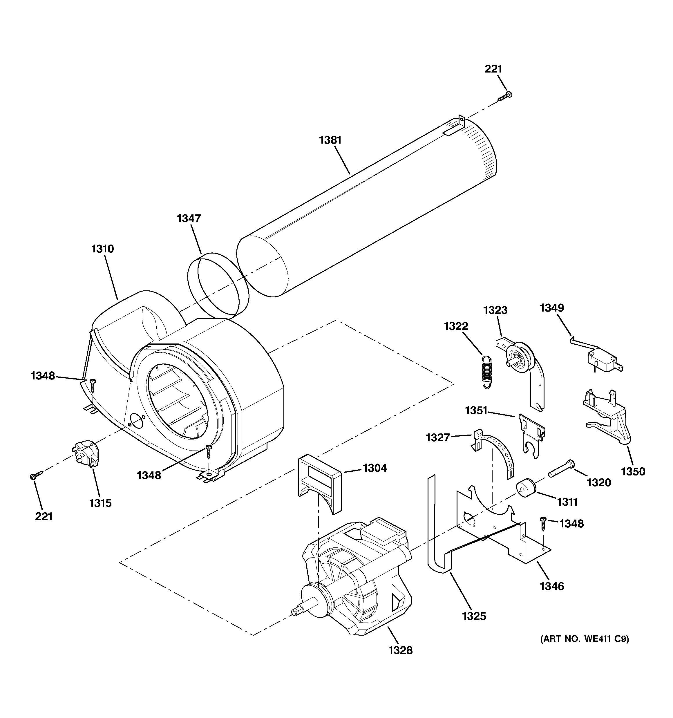 GE DSXH43GA5WW motor diagram