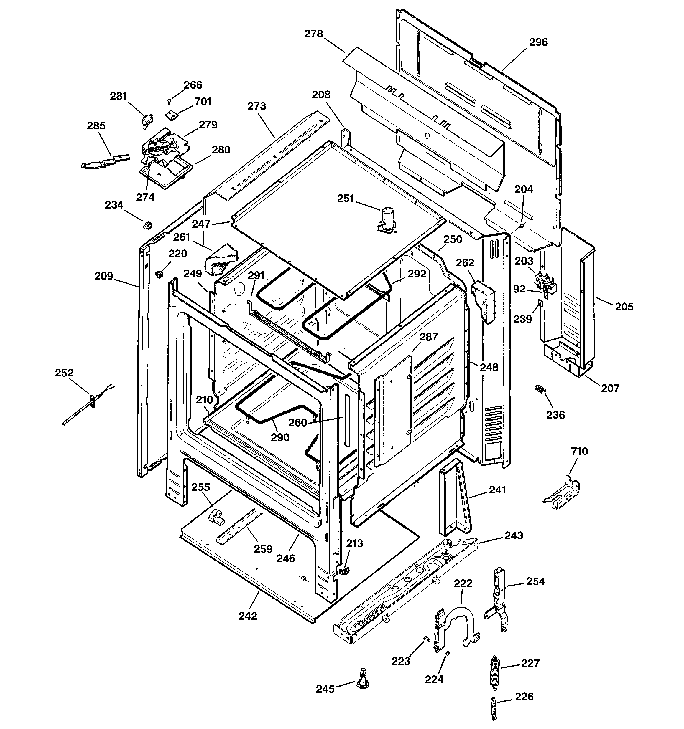 GE JBP21BH1CT body parts diagram