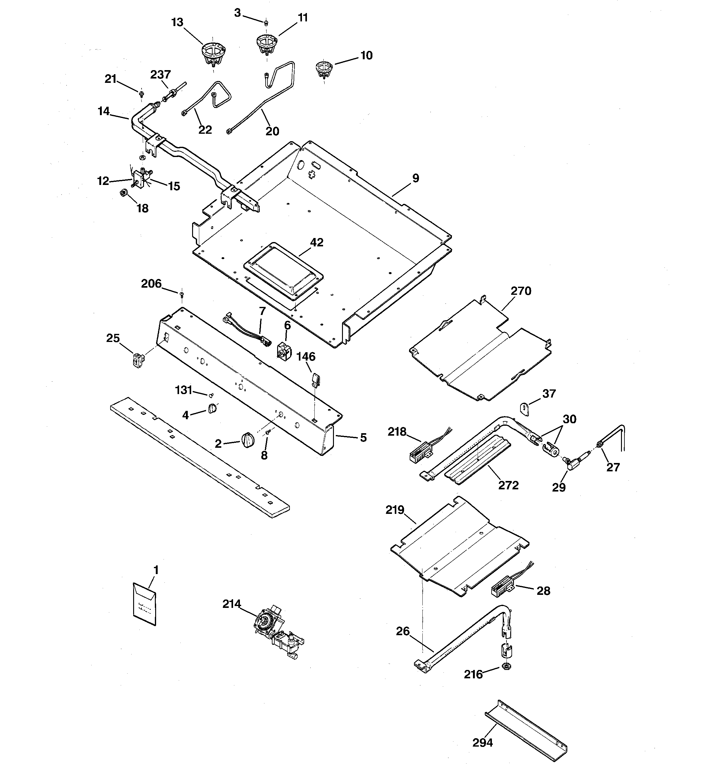 GE JGBP79CEB7CC gas & burner parts diagram