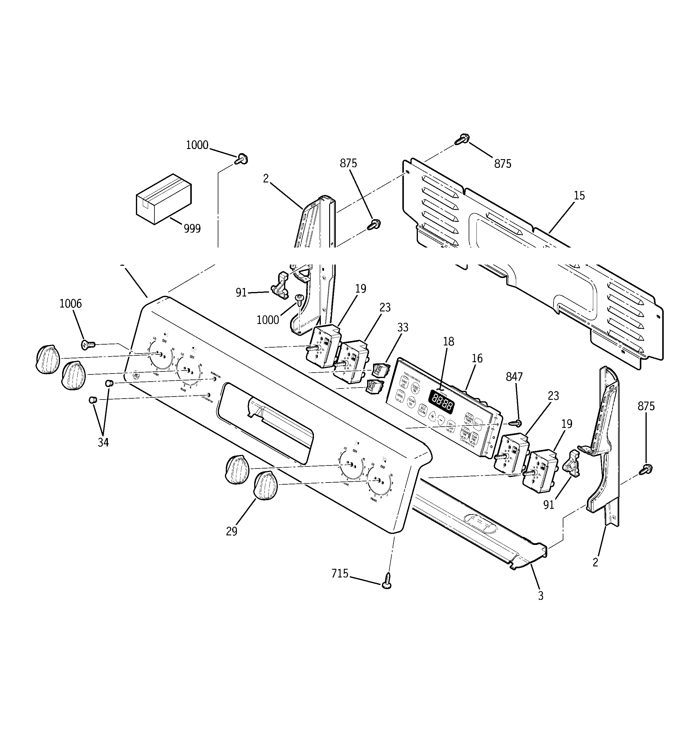 GE JBP66CH1CC control panel diagram
