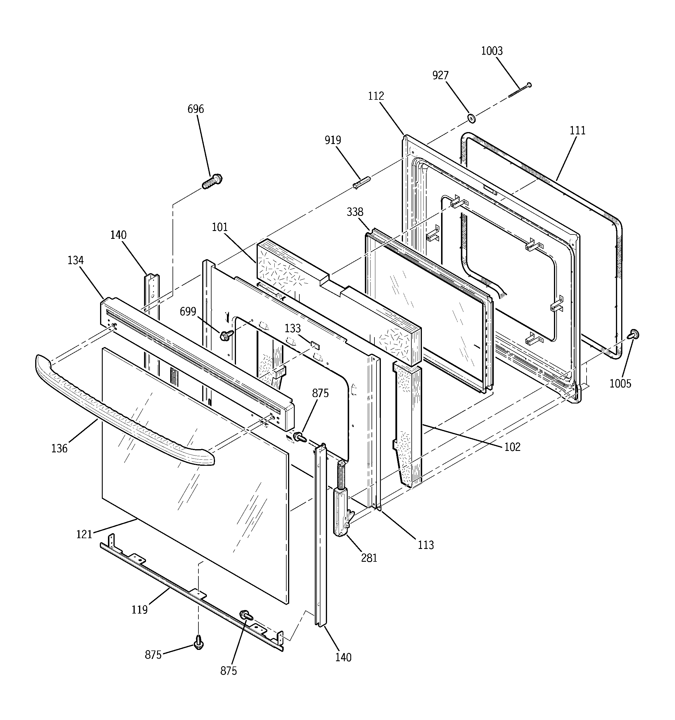 GE JBP71WH1WW door diagram