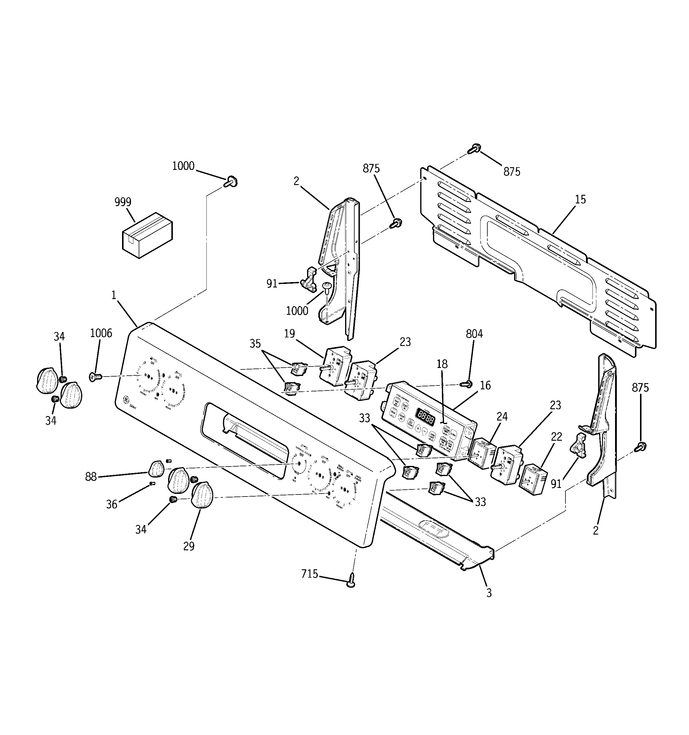 GE JBP80CH1CC control panel diagram