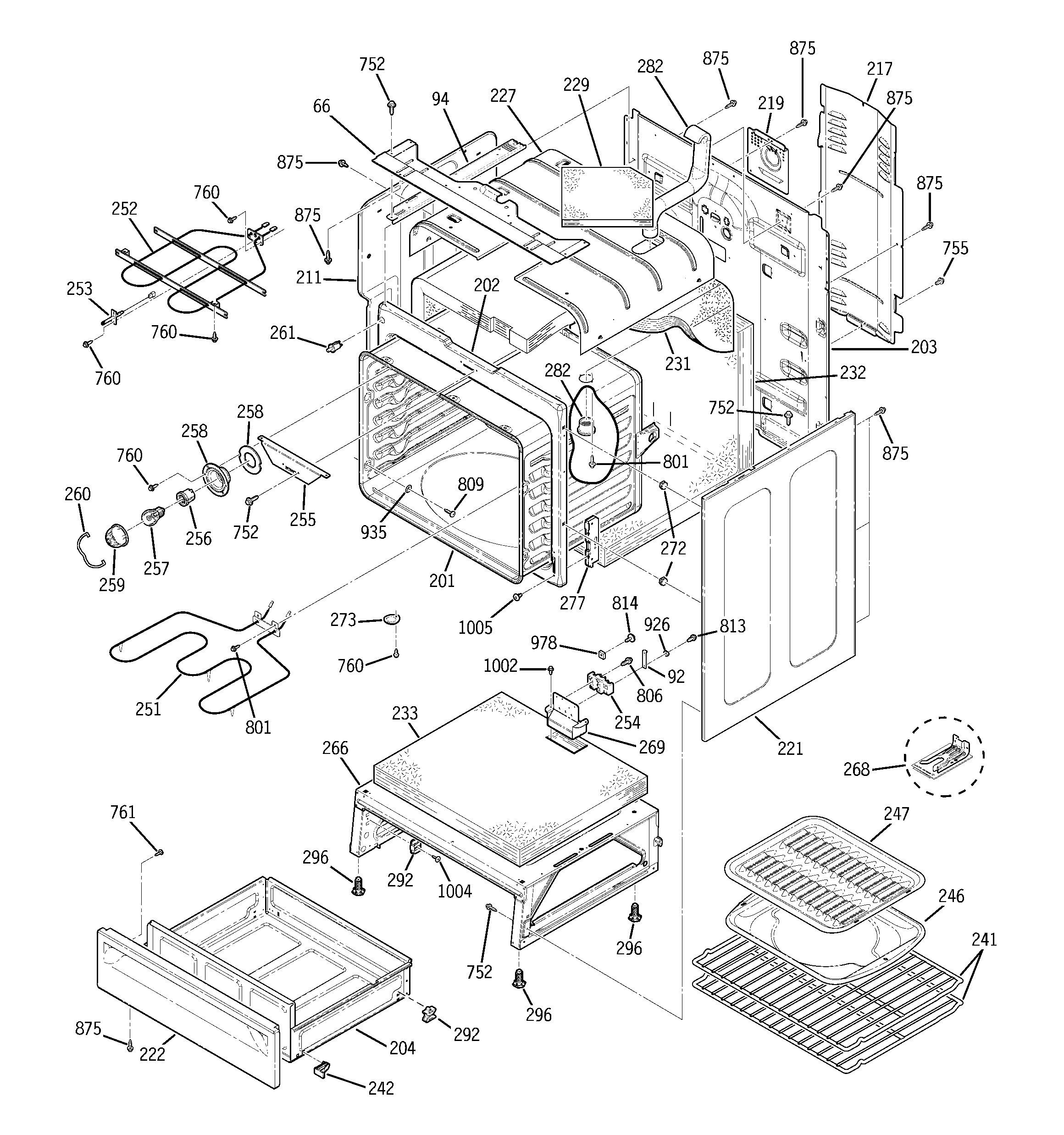 GE JBP84BH1BB body parts diagram