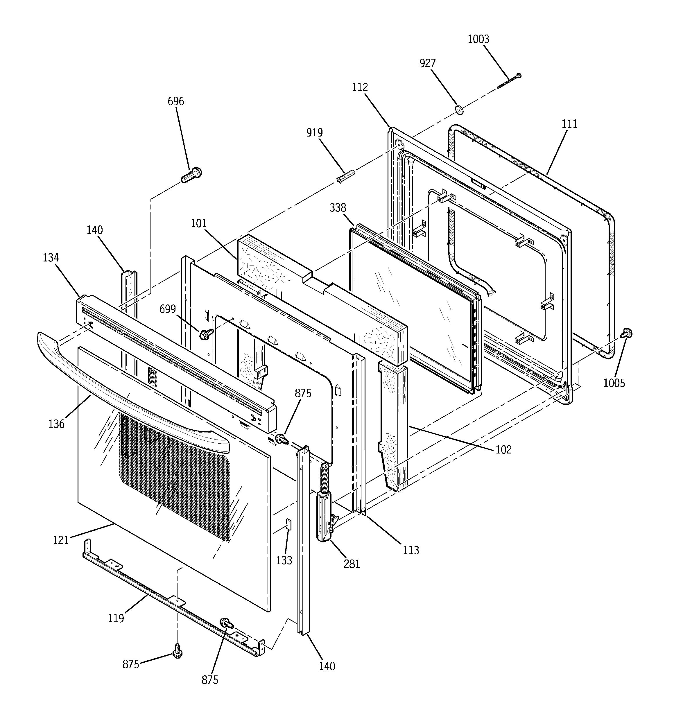 GE JBP84BH1BB door diagram