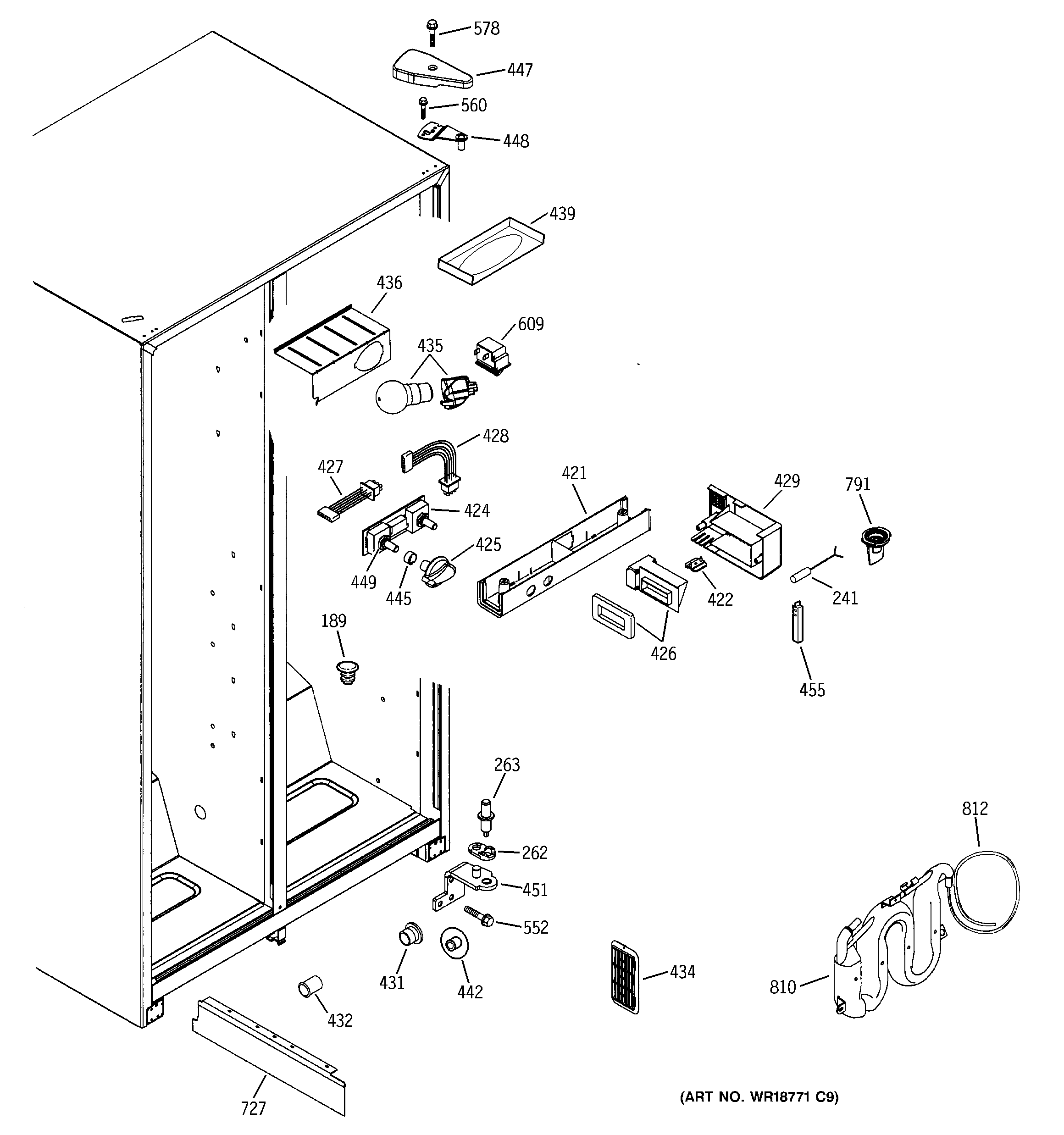 GE GSG25IEMAFWW fresh food section diagram