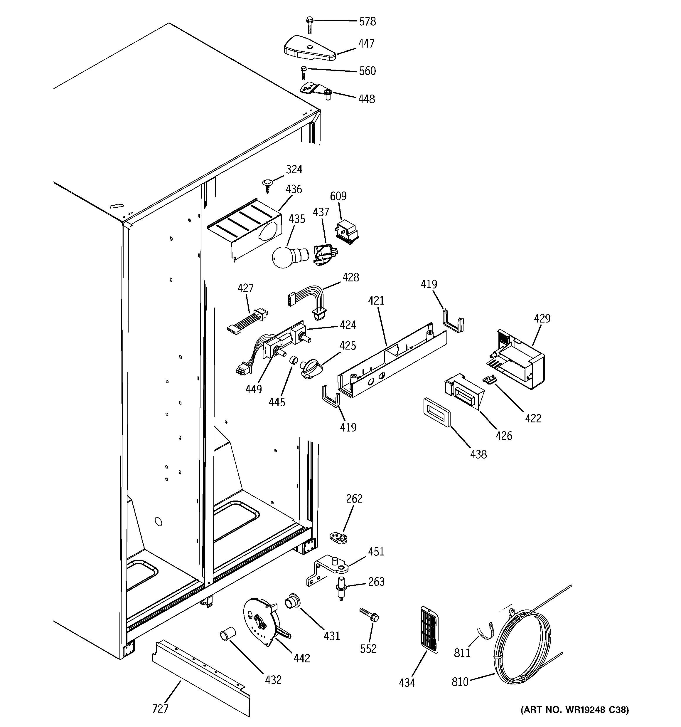 GE GST20IEMCCC fresh food section diagram