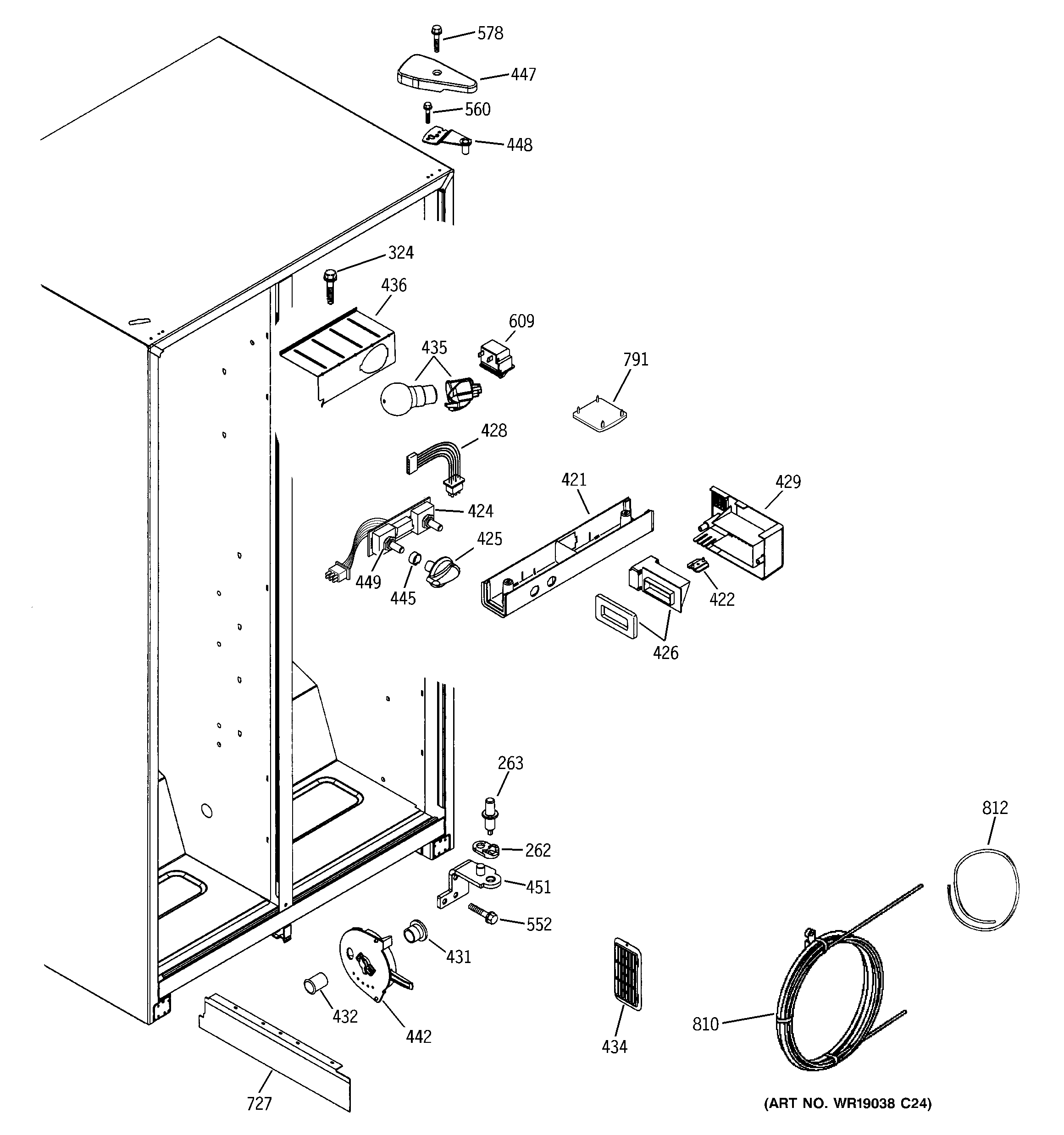 GE GST20IEMDCC fresh food section diagram