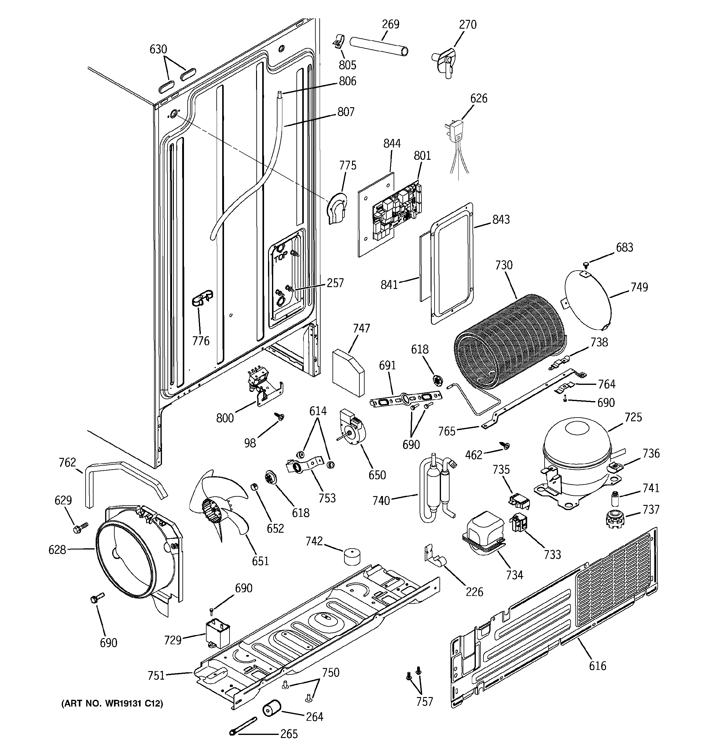 GE ESS22XGMDCC sealed system & mother board diagram