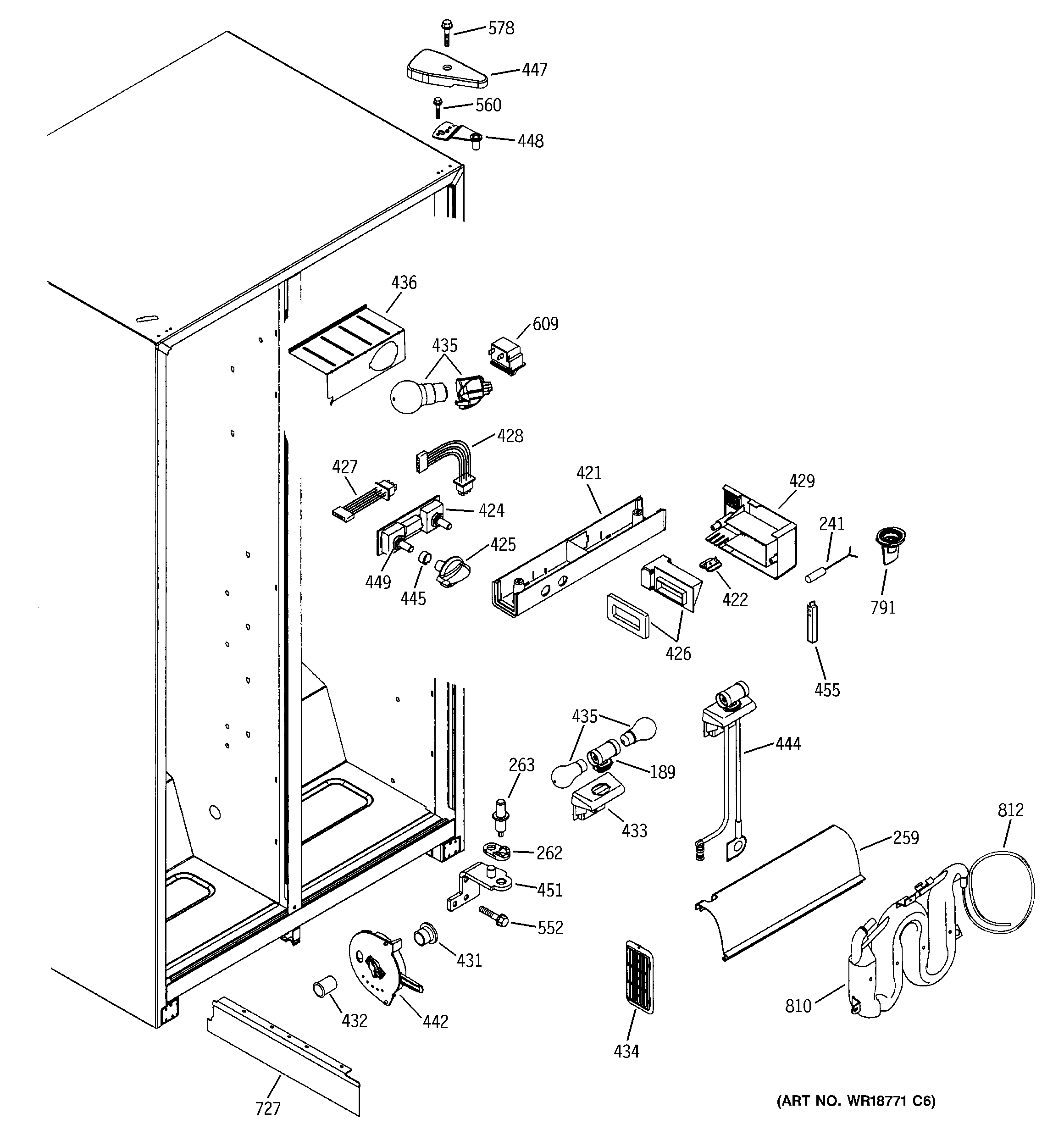 GE GSS22JEMBBB fresh food section diagram
