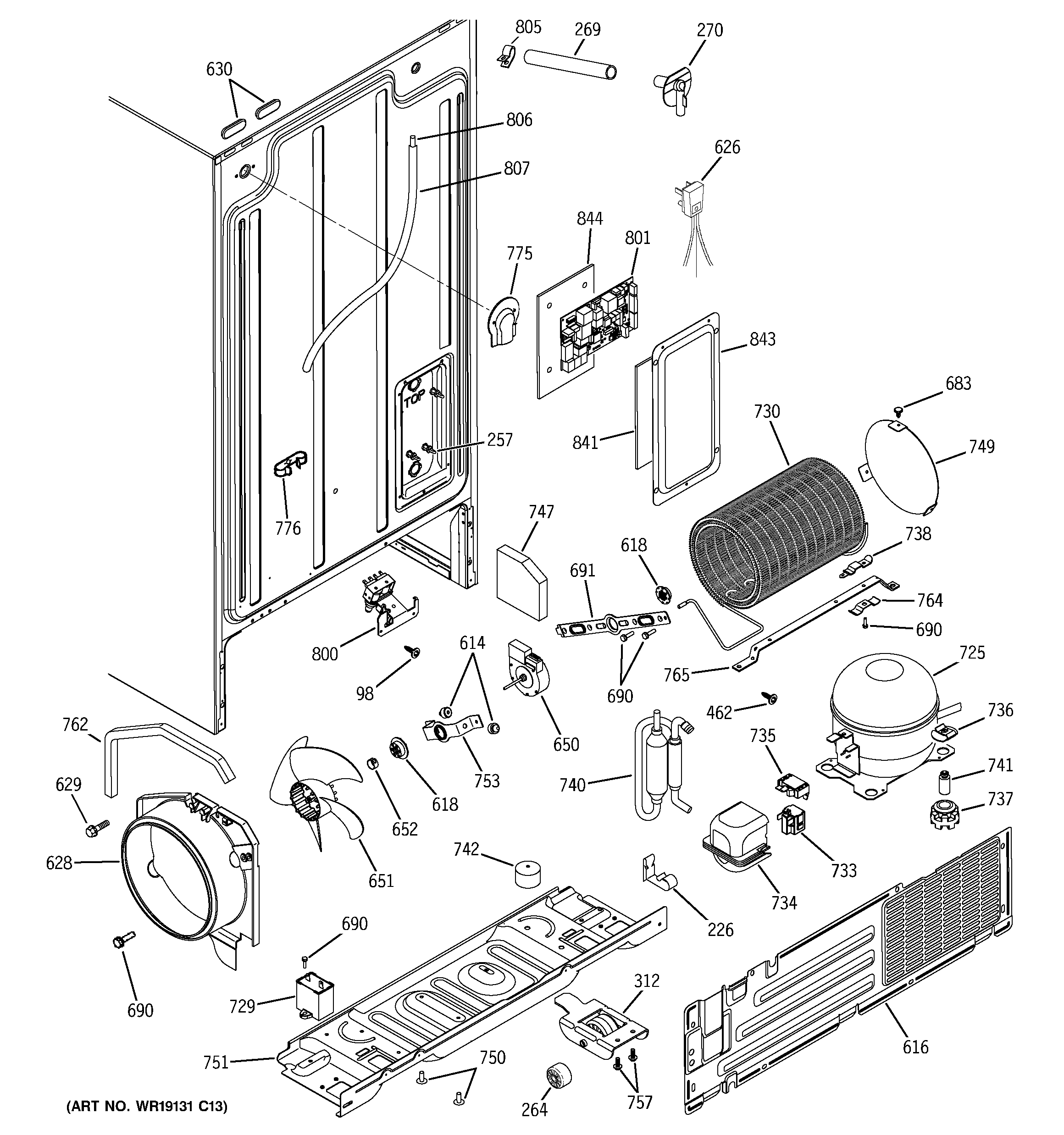 GE ESS25XGMDCC sealed system & mother board diagram