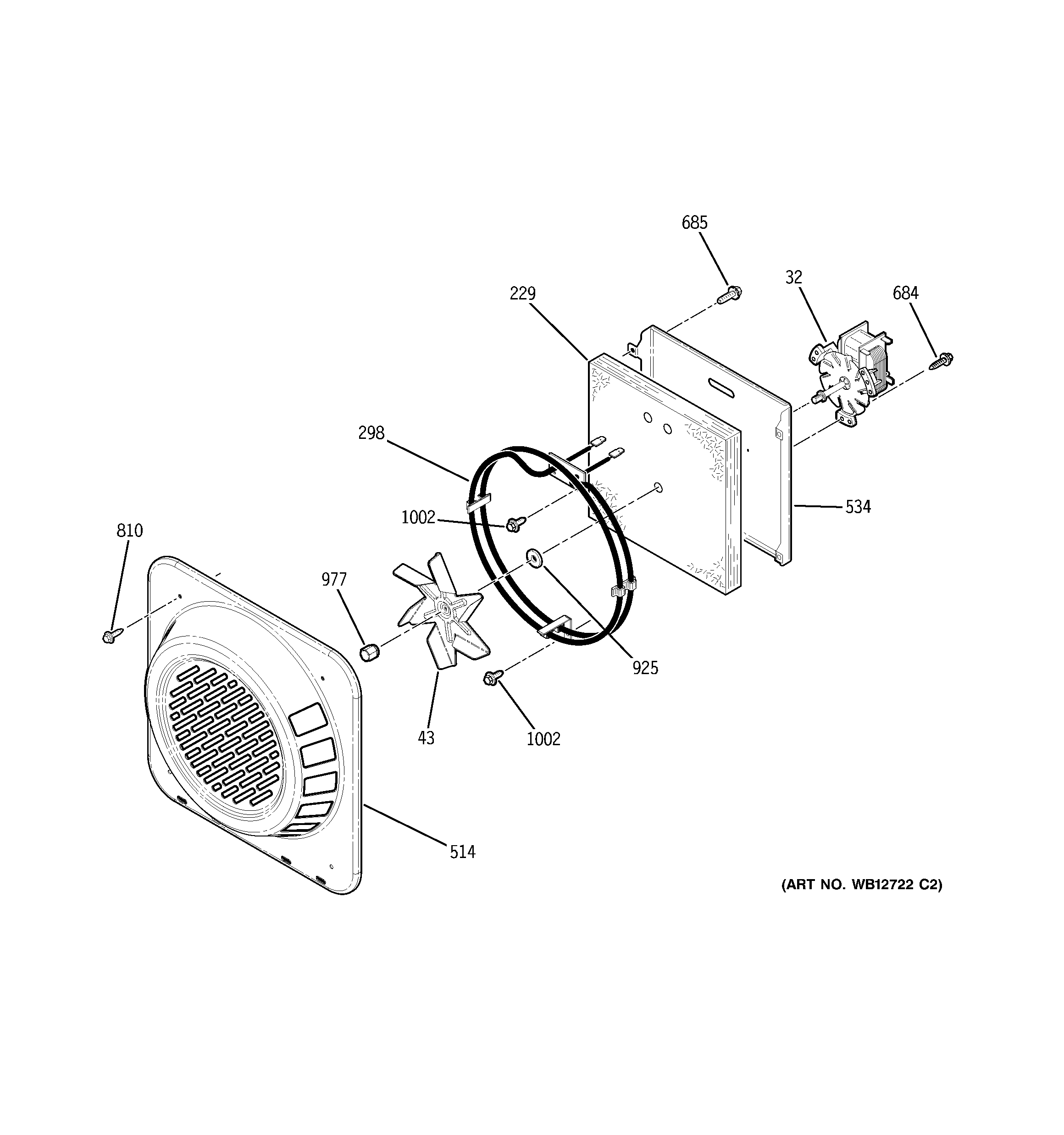 GE JBP99SH1SS convection fan diagram