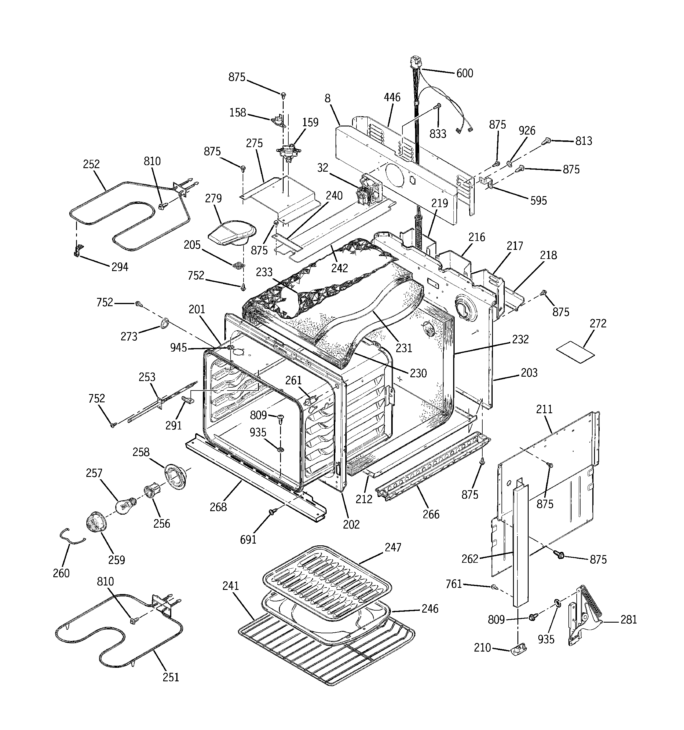 GE JMP28BD2CT body parts diagram