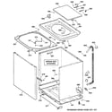 GE WHSE5240D0CC cabinet, cover & front panel diagram
