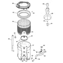 GE WHSE5240D0CC tub, basket & agitator diagram