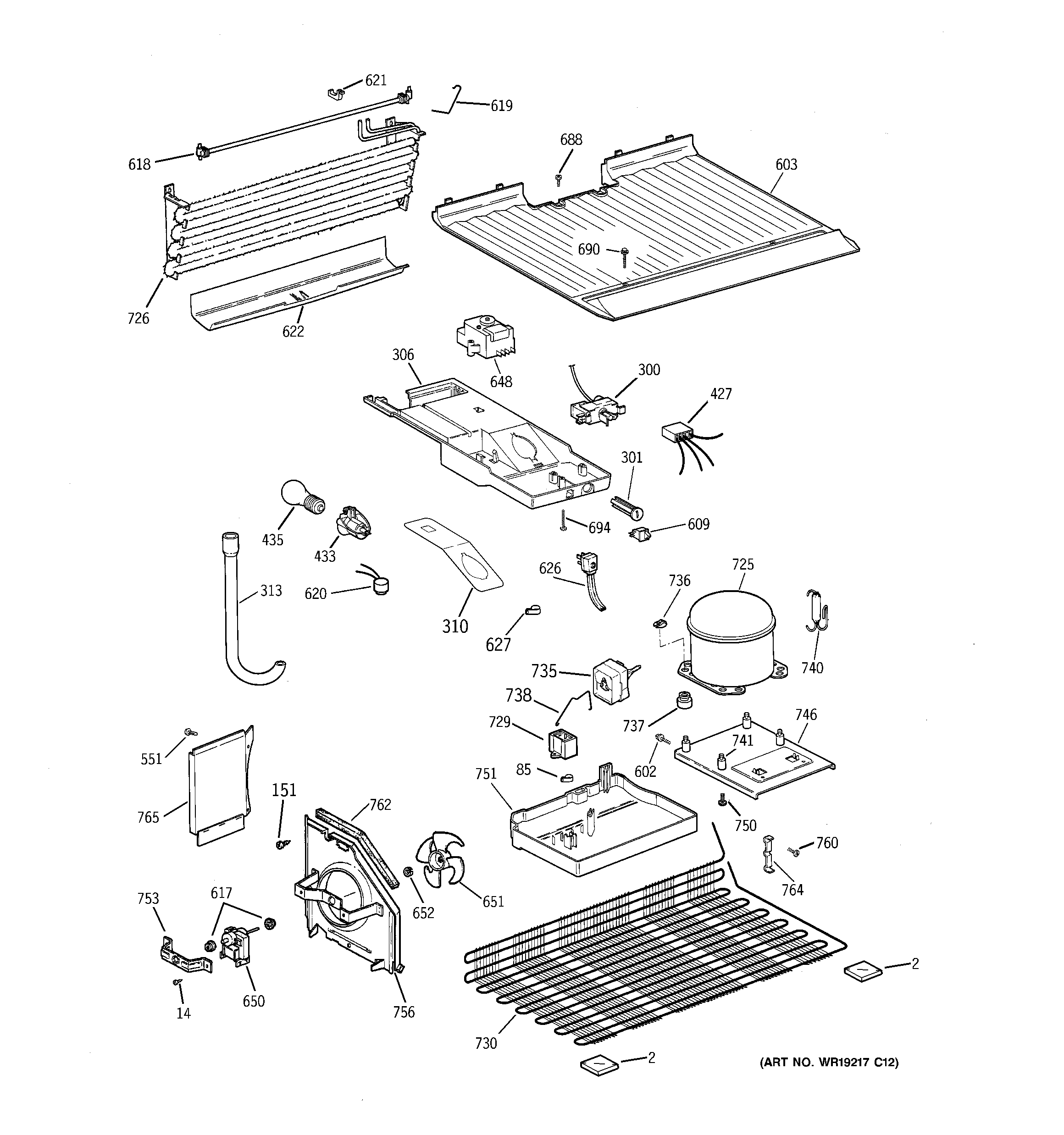 GE GTS16BBPELBB unit parts diagram