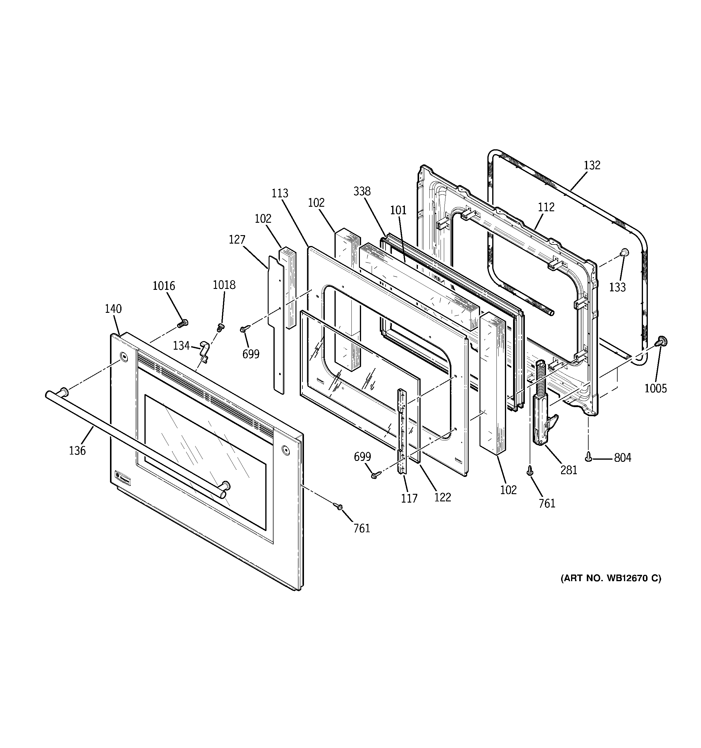 GE ZET3058BH1BB lower door diagram