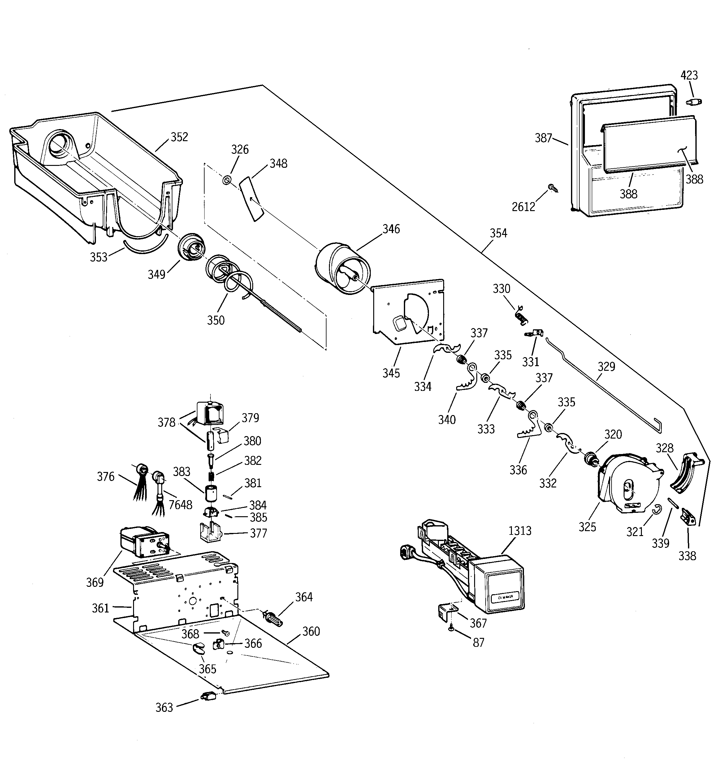 GE ZISS42DCASS ice bucket assembly diagram