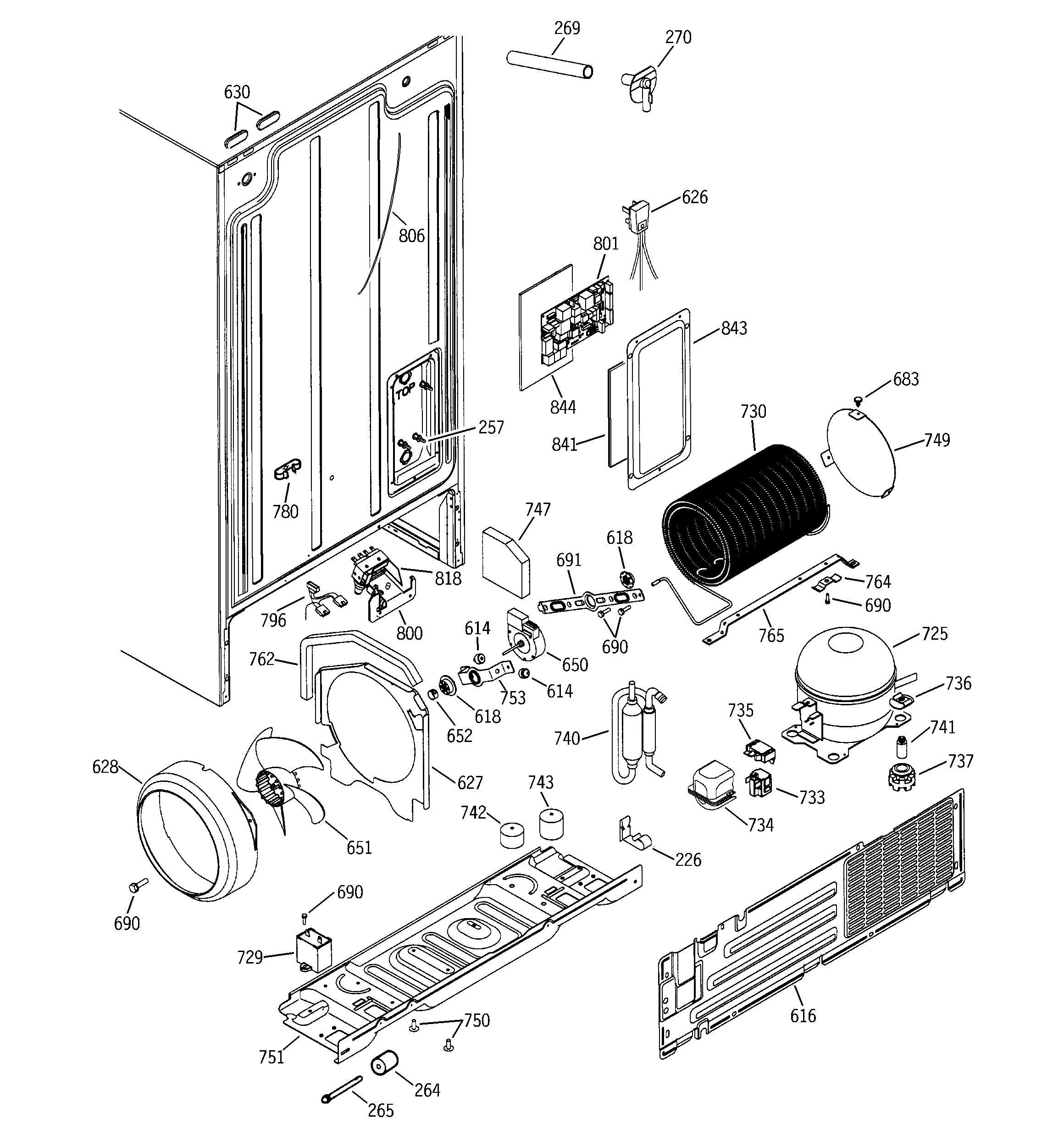 GE GSG20IEMBFWW sealed system & mother board diagram