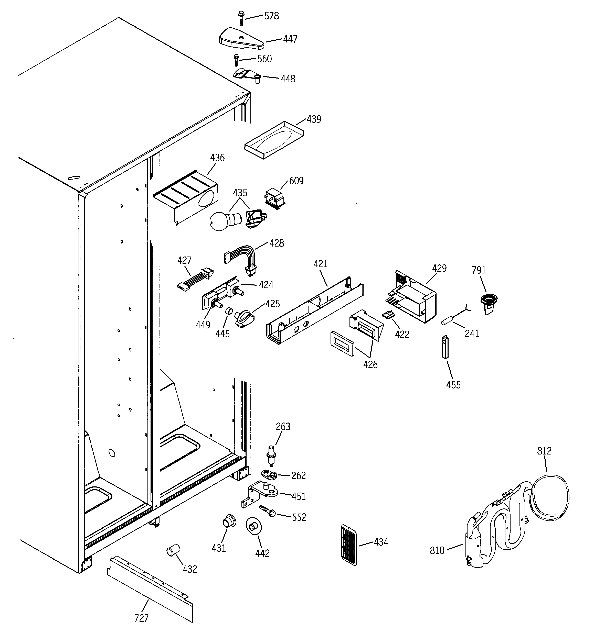 GE GSG20IEMBFWW fresh food section diagram