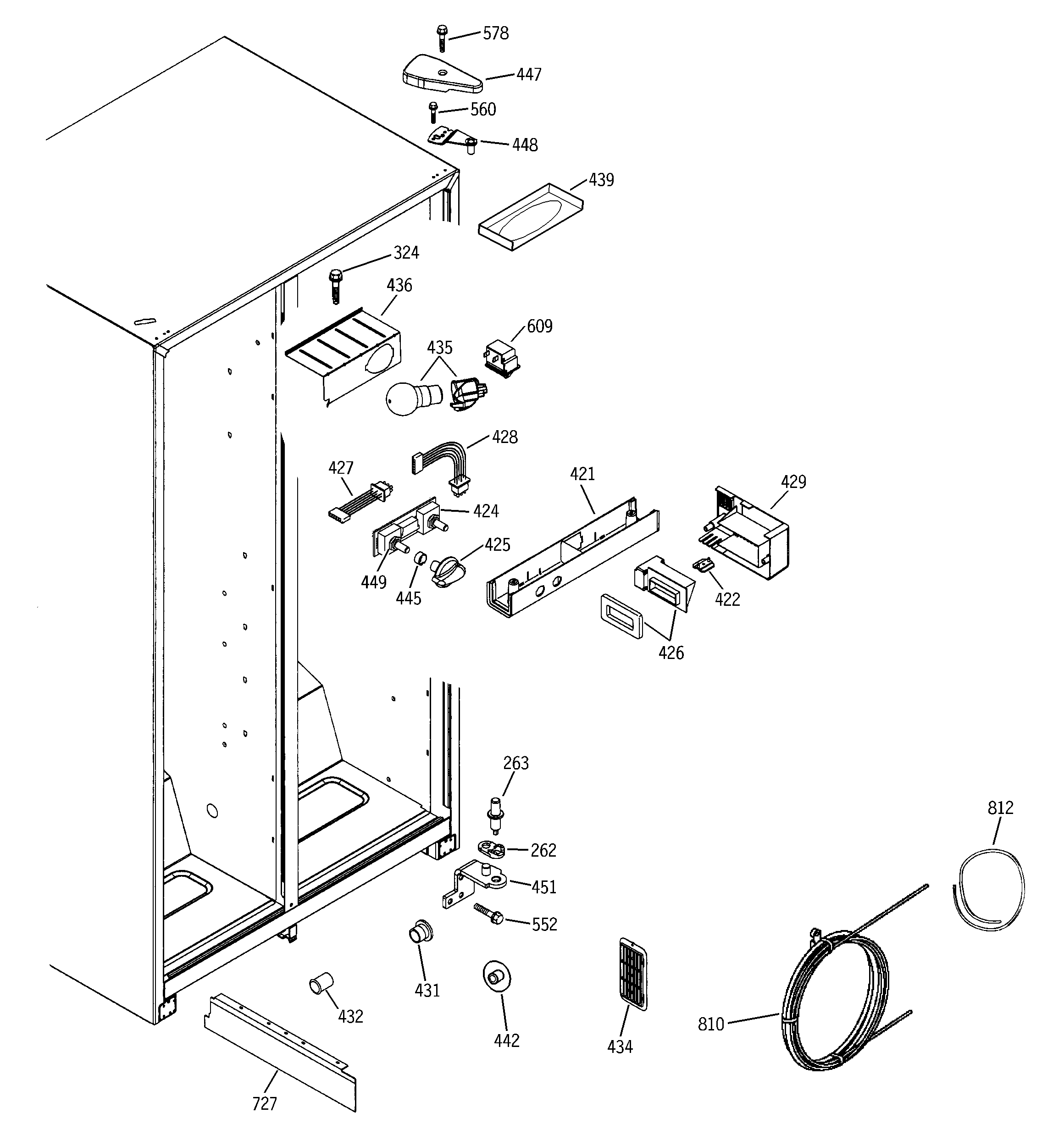 GE GSG20IEMCFBB fresh food section diagram
