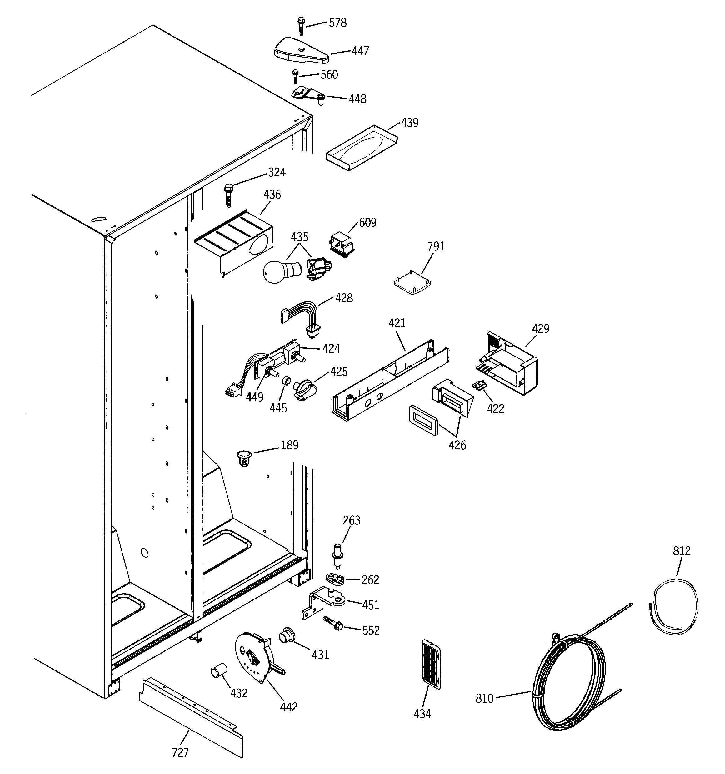 GE GSG22KEMDFWW fresh food section diagram