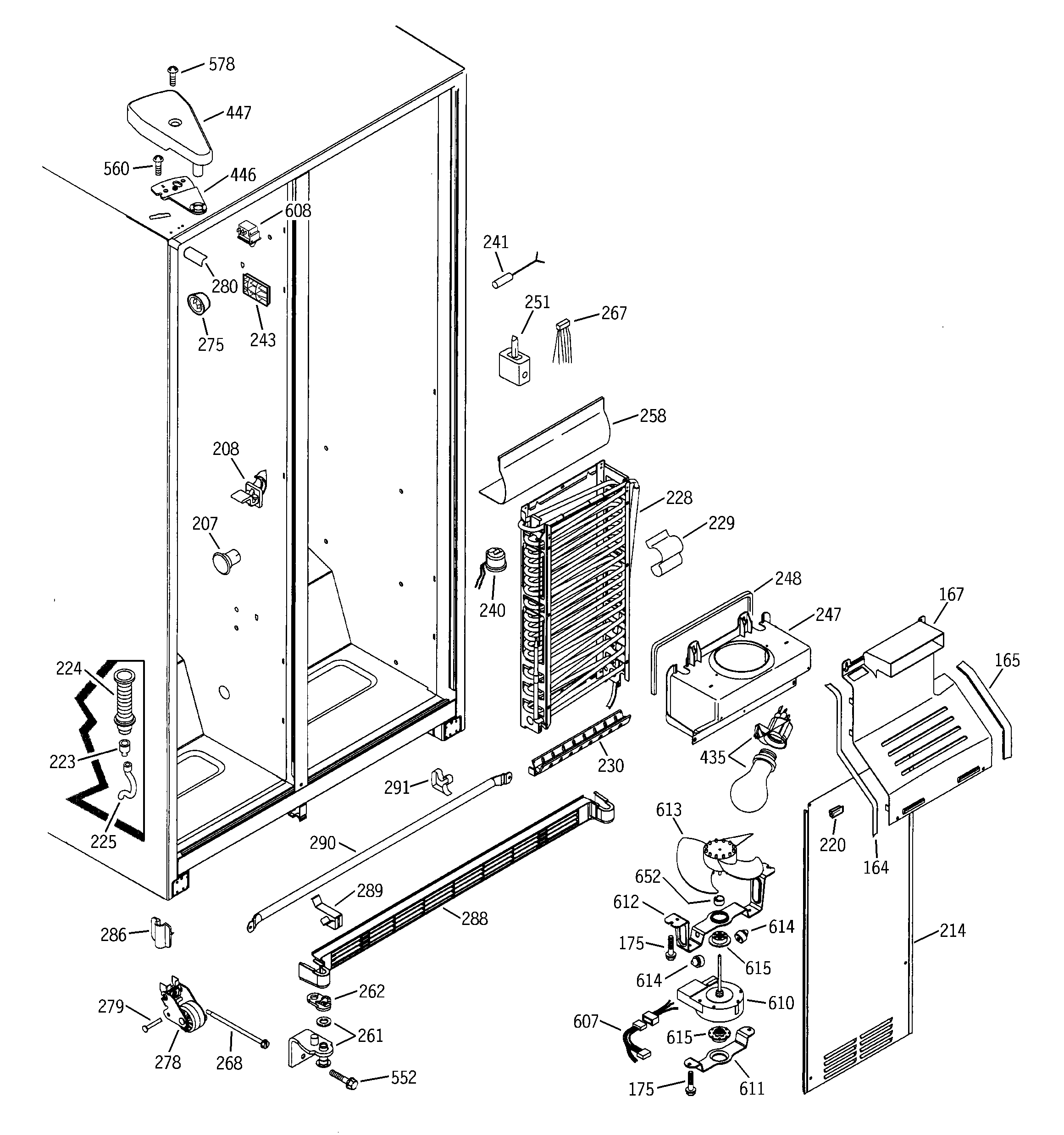 GE GSS20DBMACC freezer section diagram