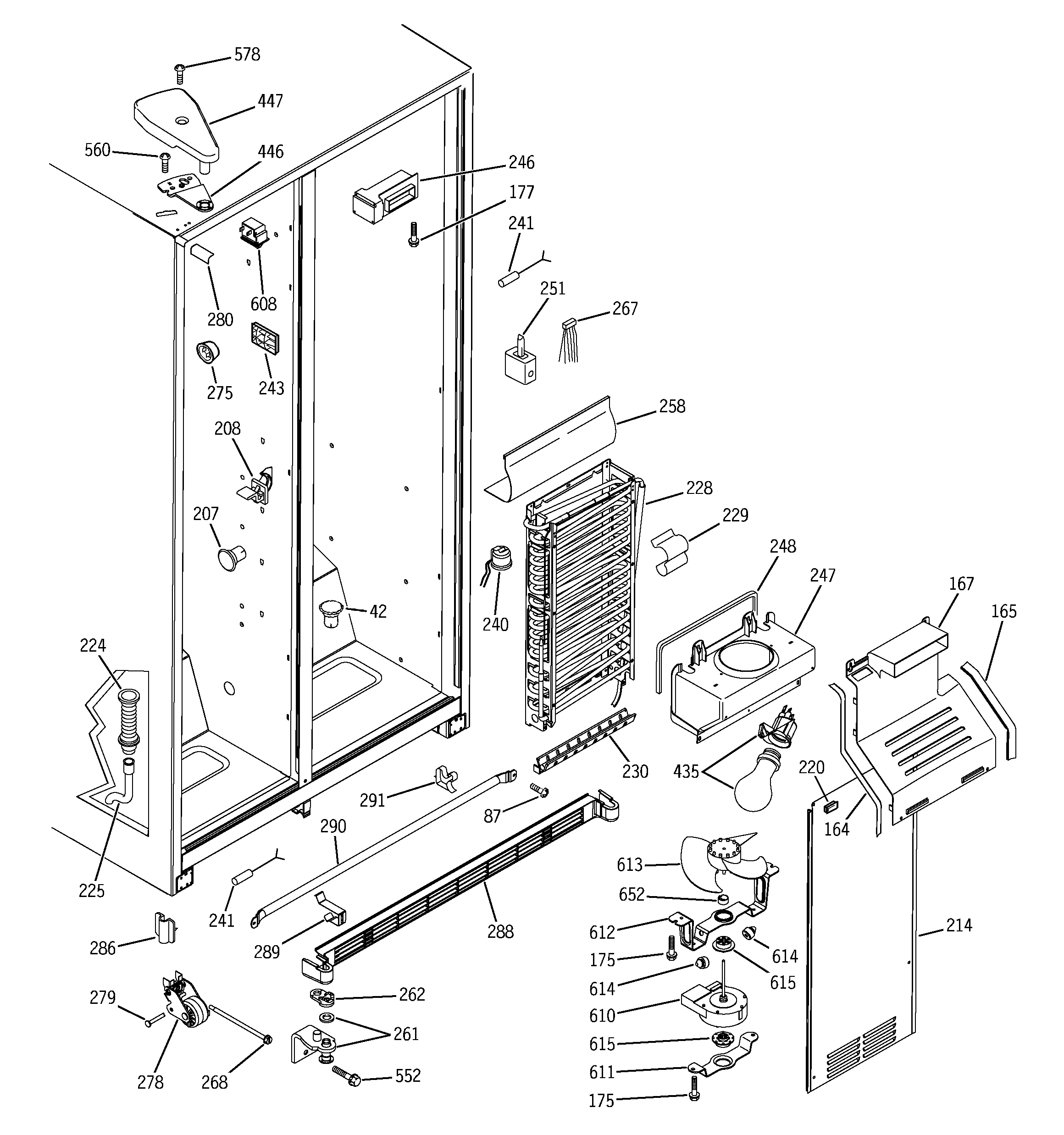 GE GSS20IBMCCC freezer section diagram