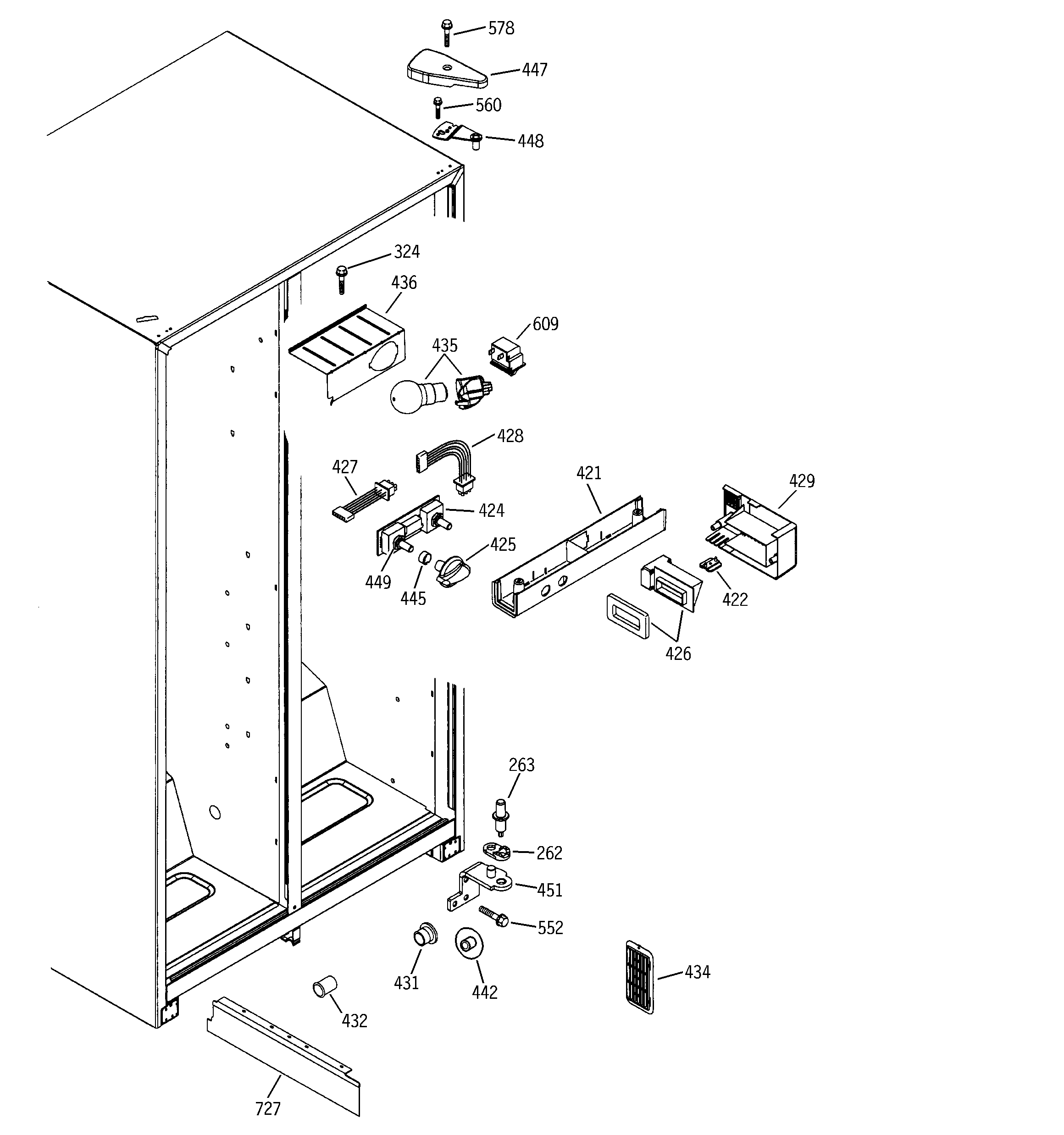 GE GSS20IBMCCC fresh food section diagram