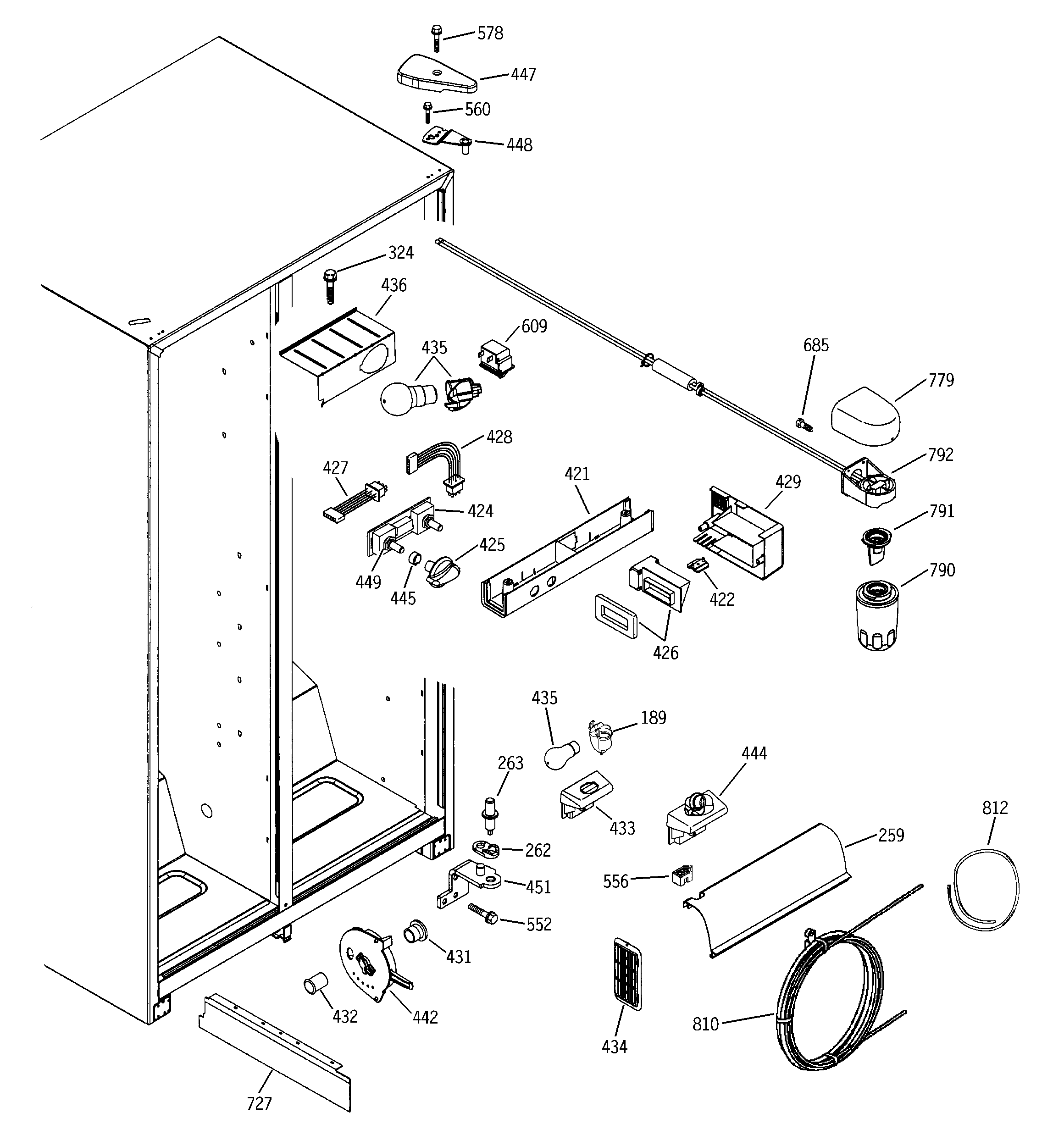 GE GSS22SGMCBS fresh food section diagram