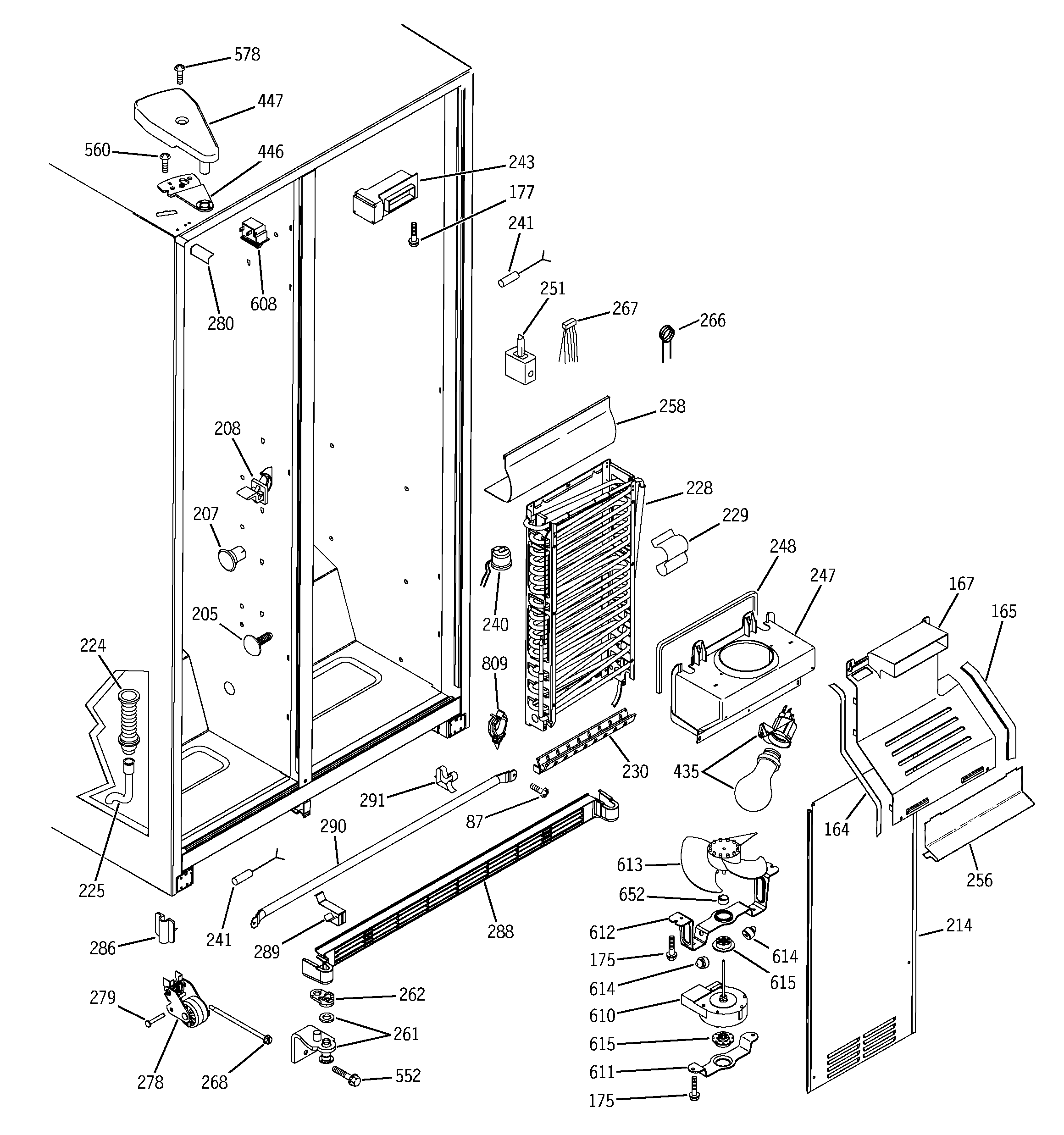GE GSS22VGMDCC freezer section diagram