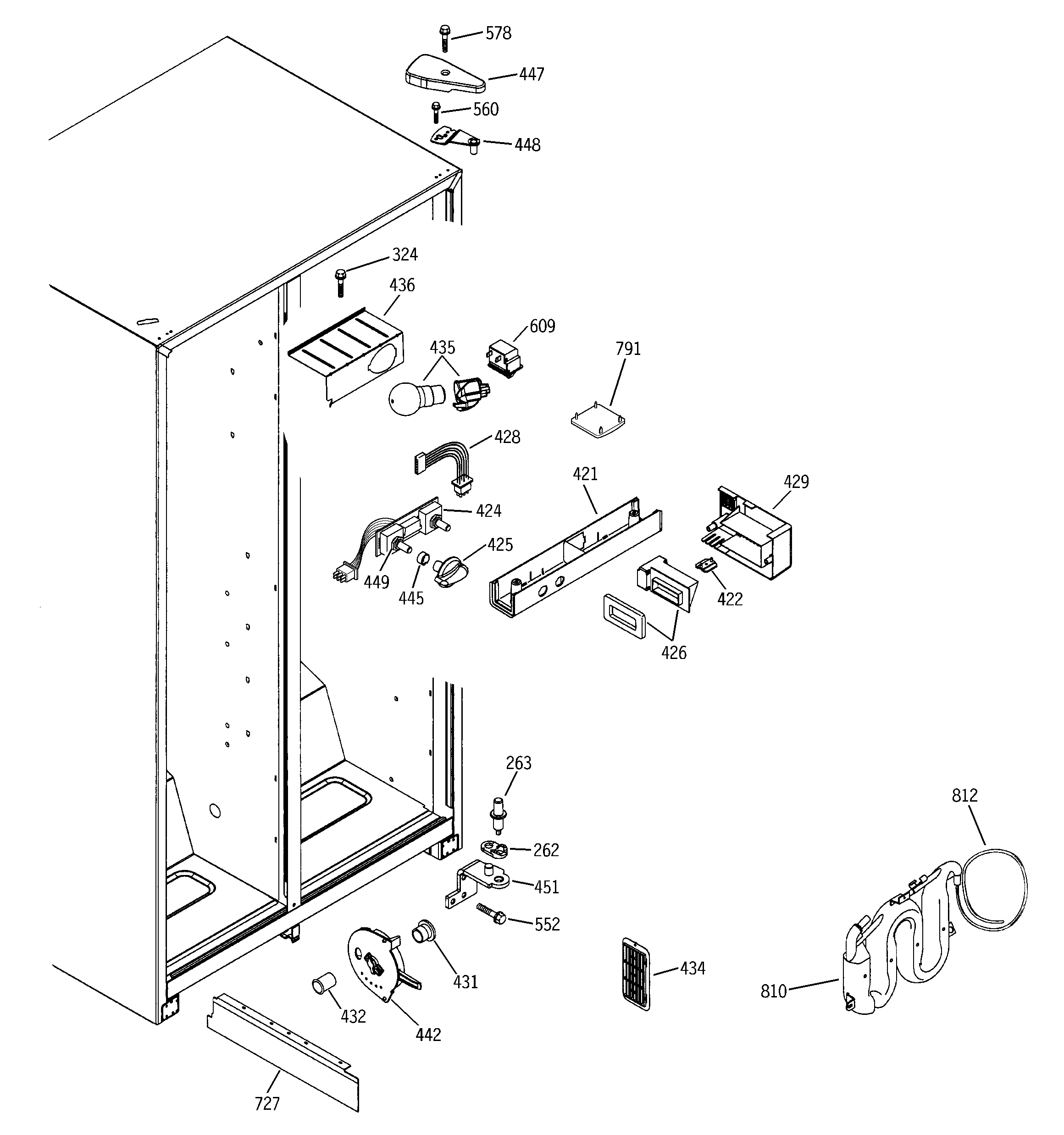 GE GSM20IEMDWW fresh food section diagram
