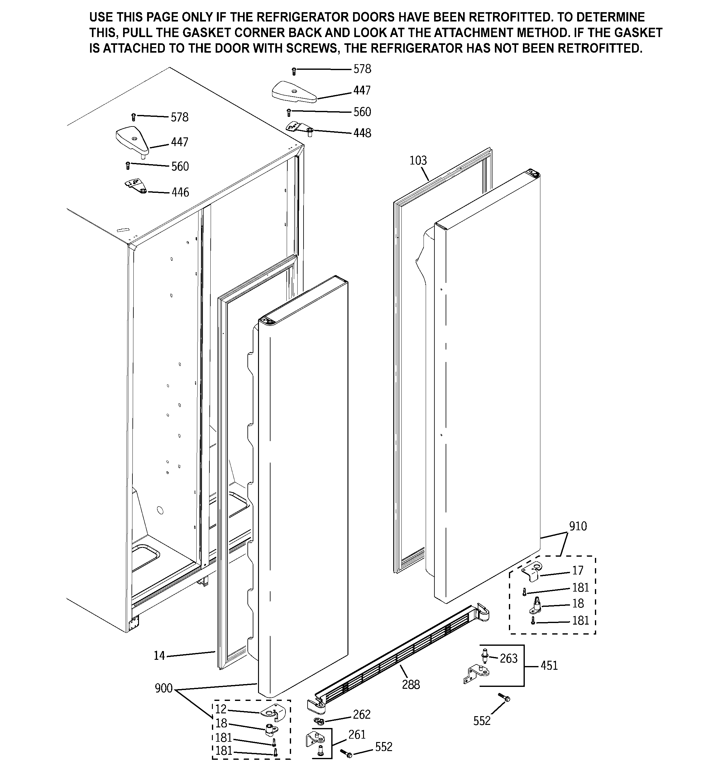 GE GSS20IBMDWW door kit diagram