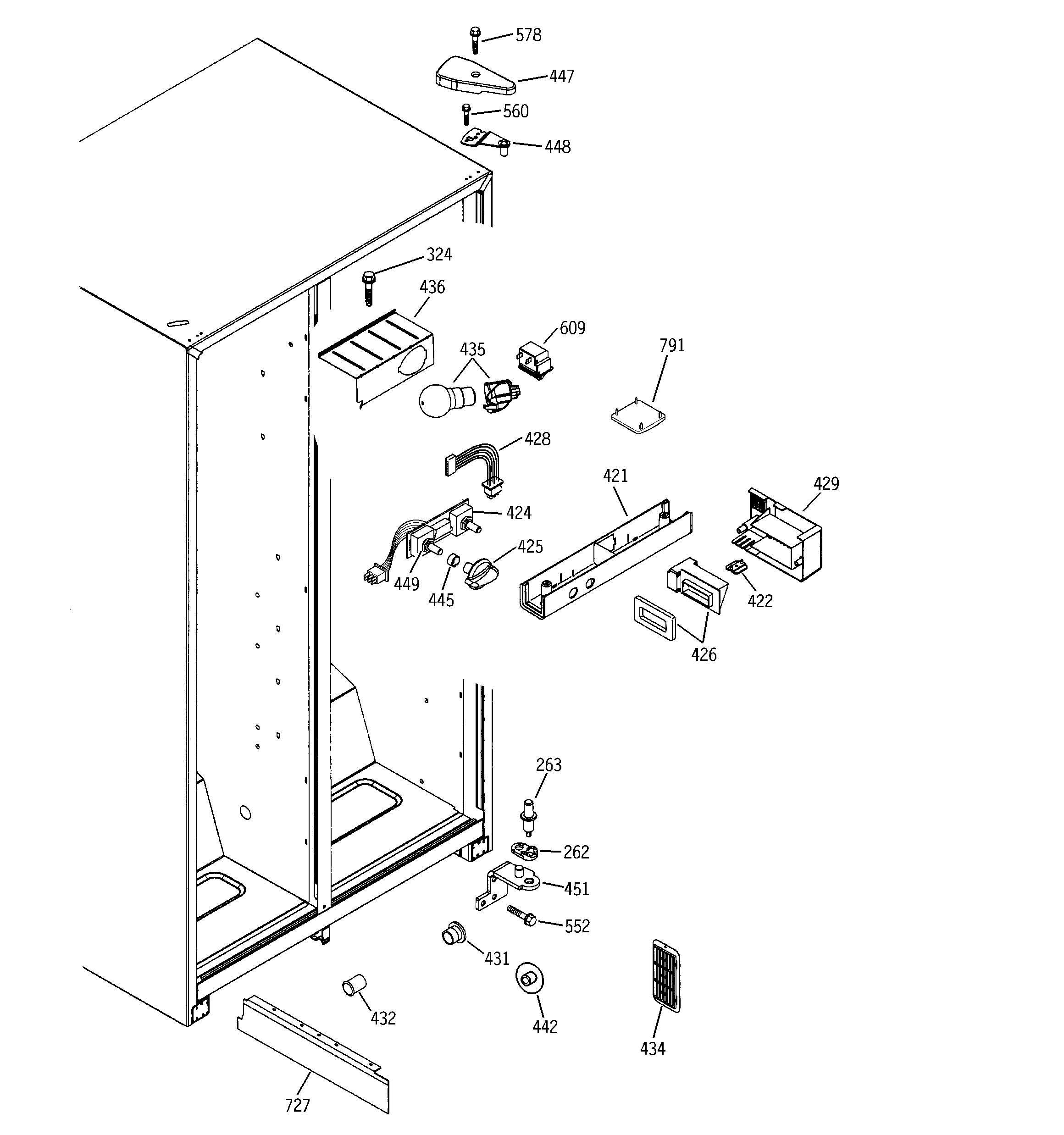 GE GSS20IBMDWW fresh food section diagram
