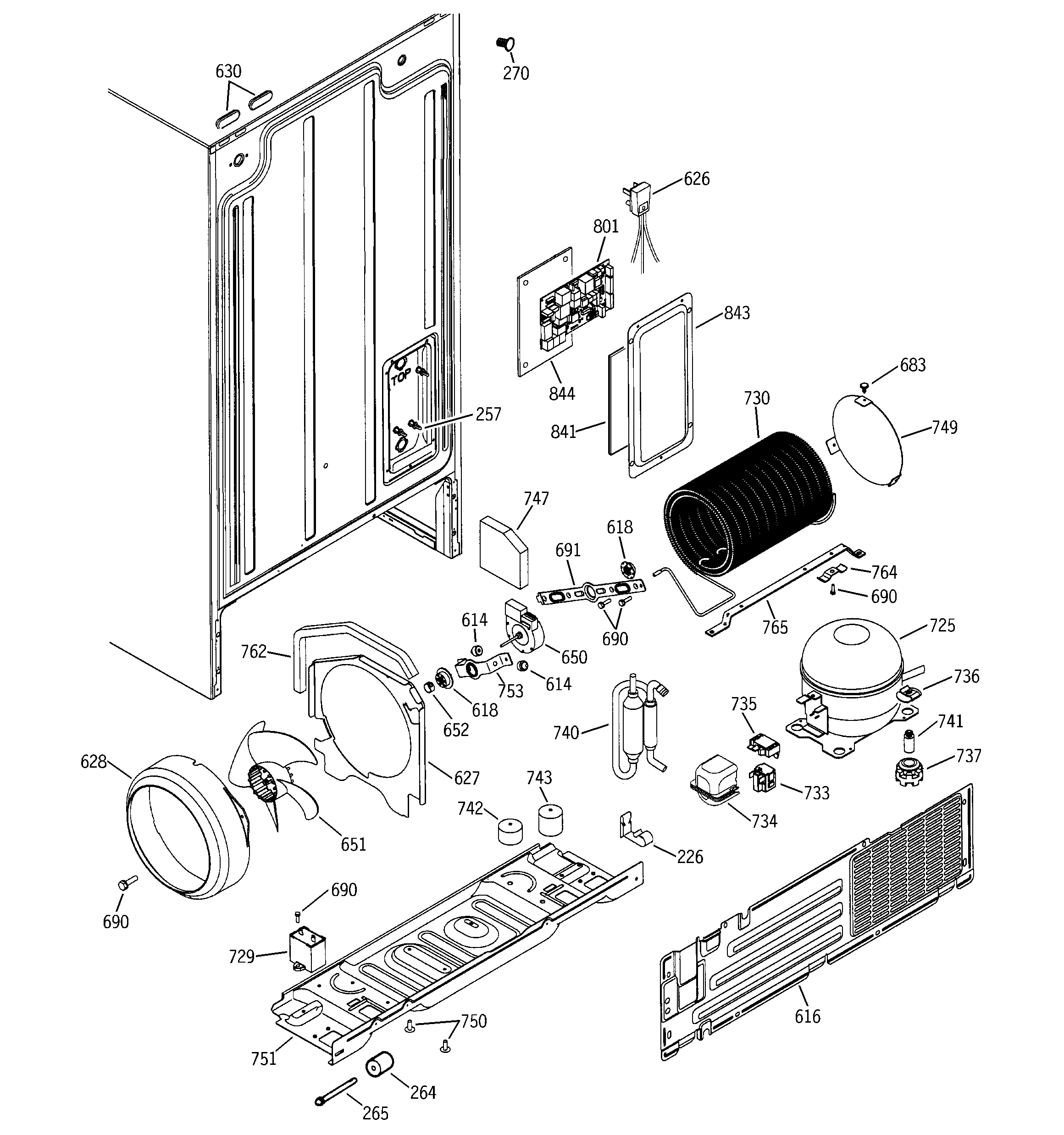 GE GSS22IBMBCC sealed system & mother board diagram