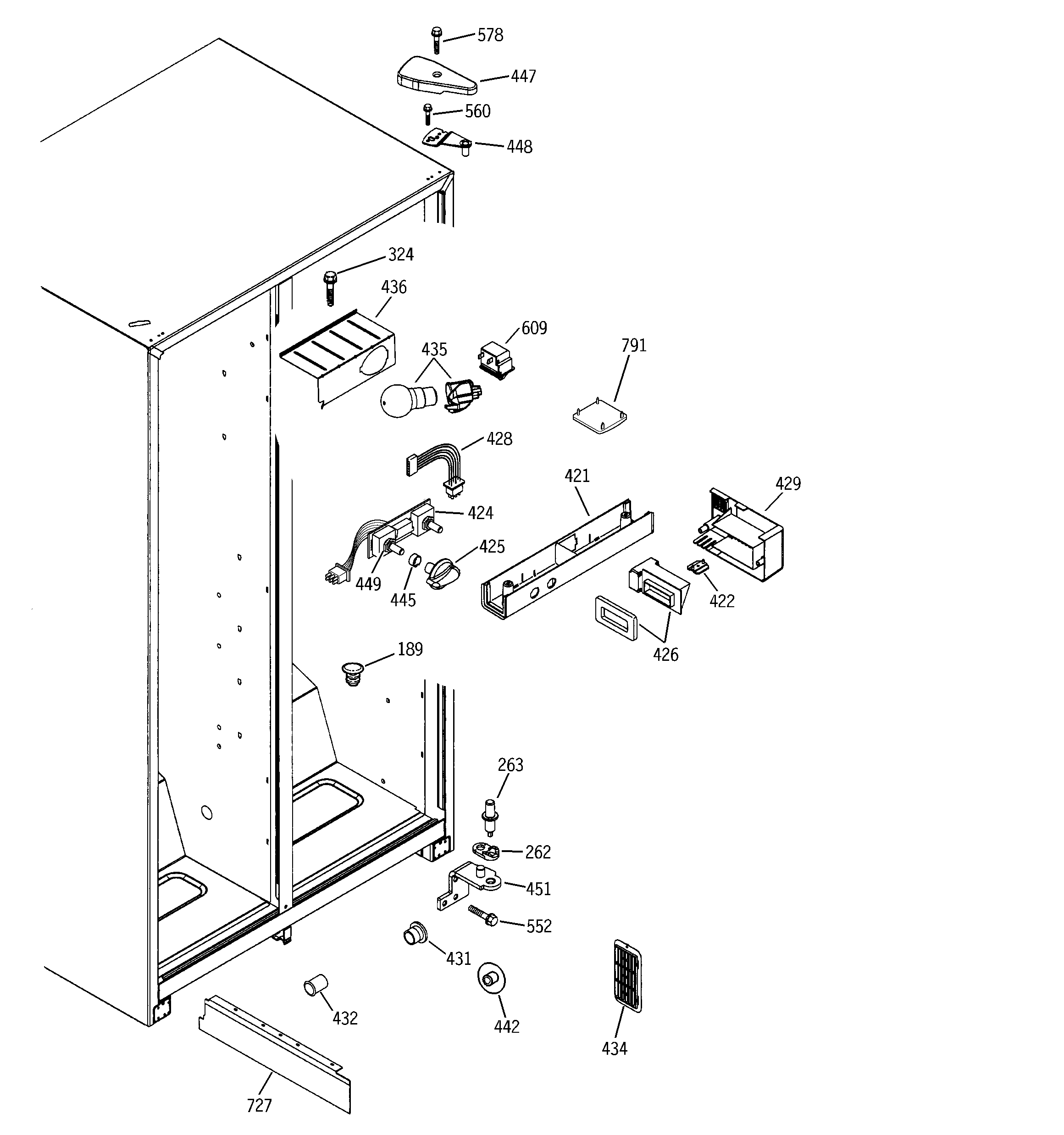 GE GSS22IBMDCC fresh food section diagram