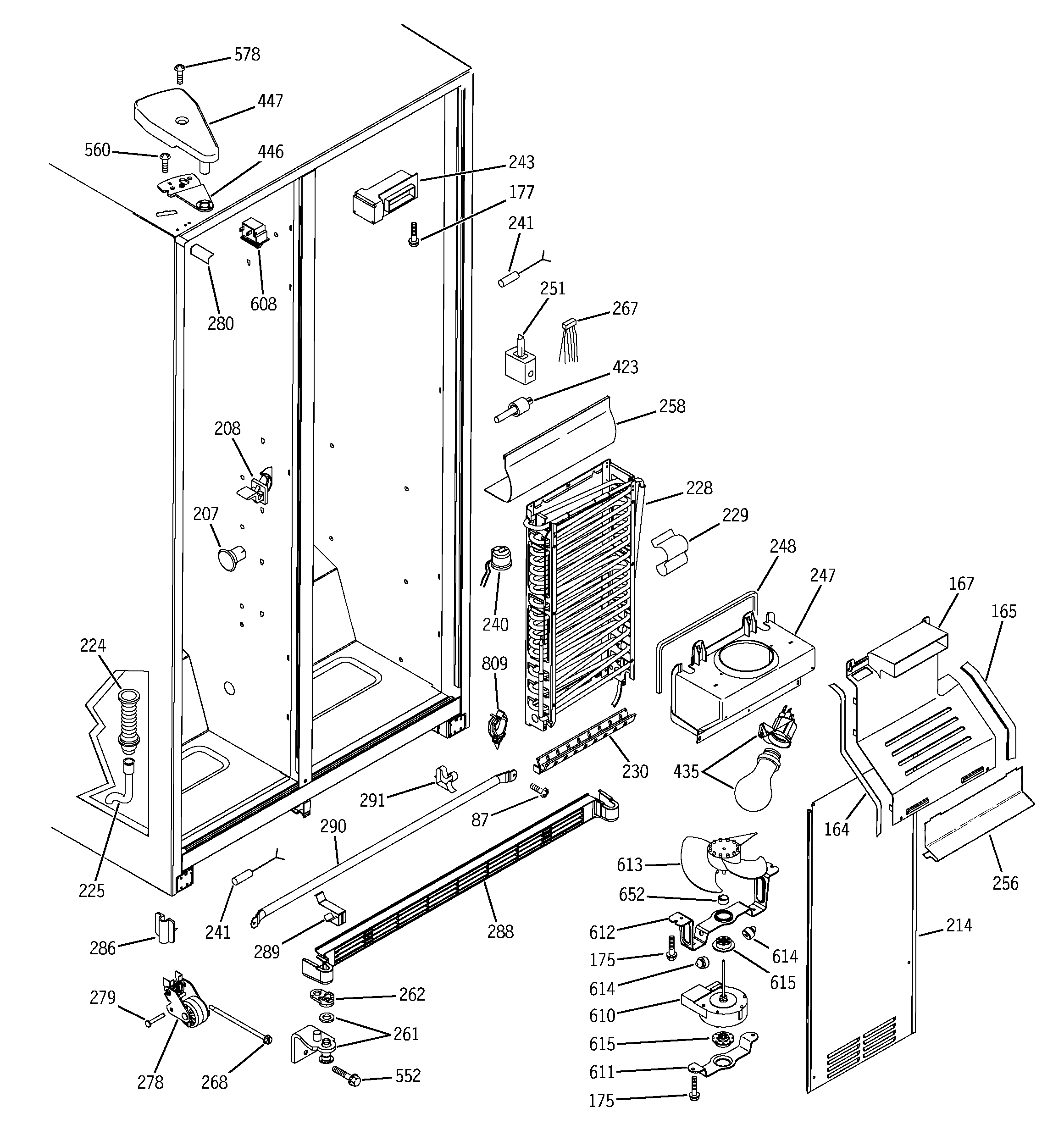 GE GSS22JFMCCC freezer section diagram