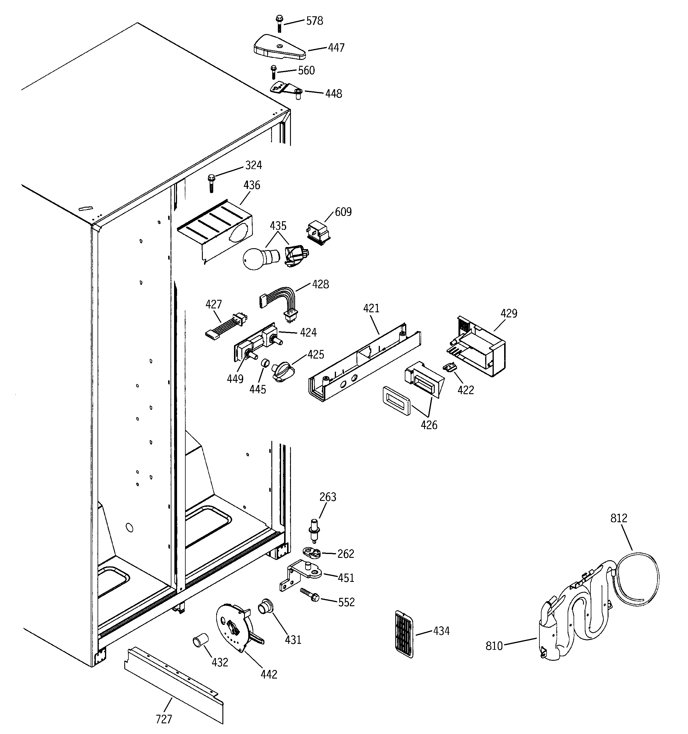 GE GSS20IEMCWH fresh food section diagram