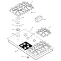 GE JGP962SEC1SS control panel & cooktop diagram