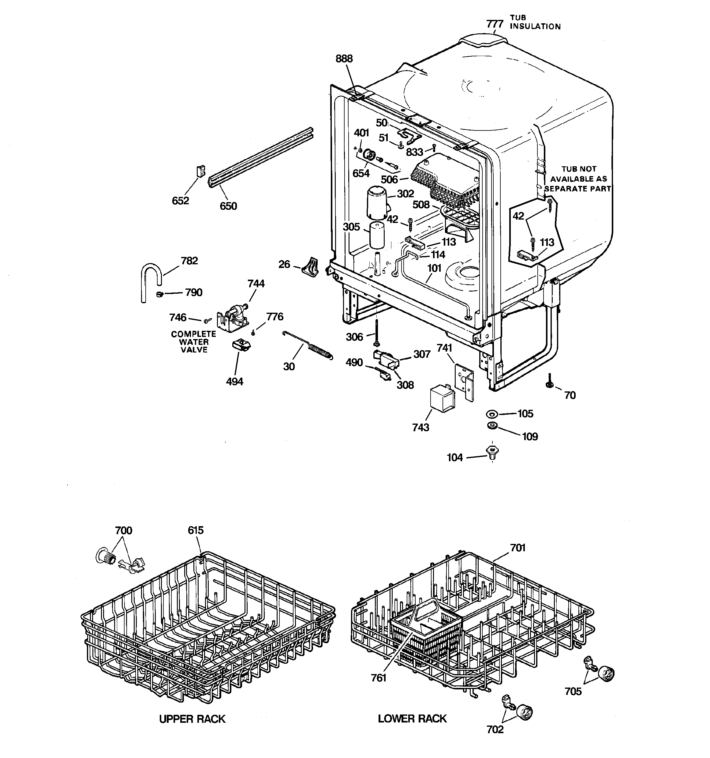 GE GSD2600G02CC body parts diagram