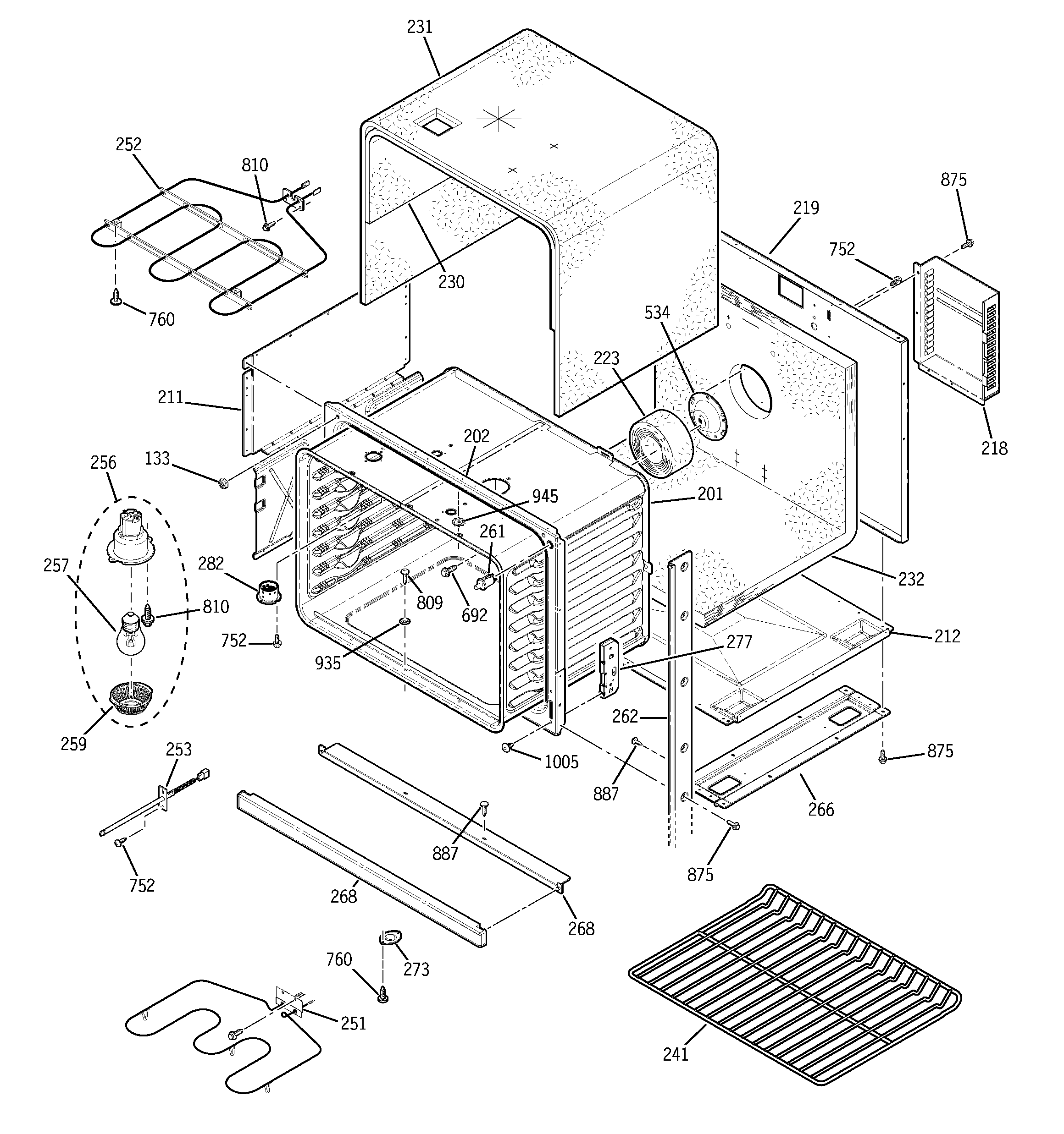 GE JTP48SF2SS lower body diagram