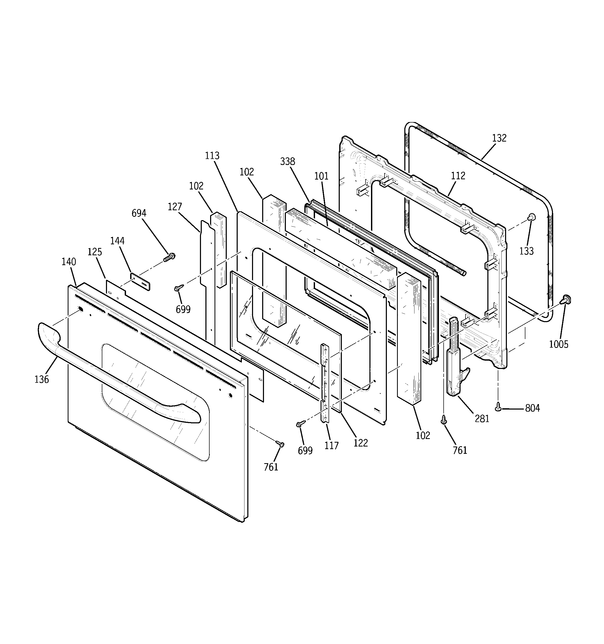 GE JTP48SF2SS door diagram